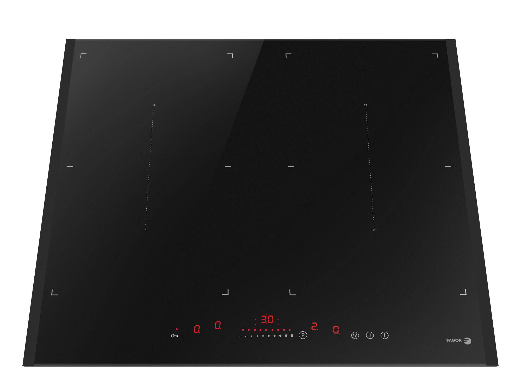 Placa de inducción FAGOR 3IF-ZONE40BL con 4 zonas de cocción y zona flex 7 W negro 58cm - 7