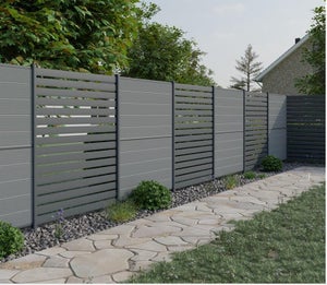 Lame aluminium décor ajourée Composite PREMIUM+ gris anthracite H9 x L 150 cm