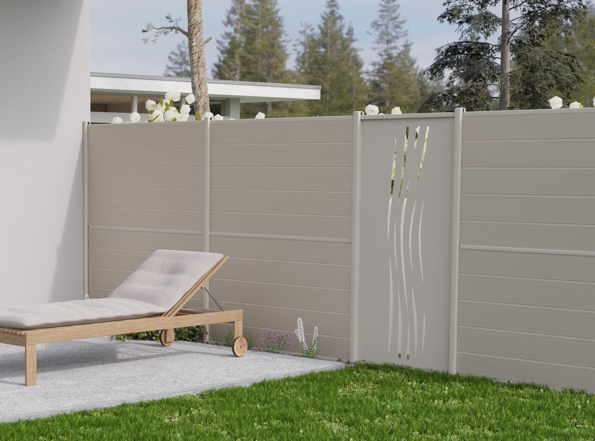 Décor aluminium vertical dunes Composite PREMIUM+ Sable, L.85 x H.180 x Ep.2,1cm - 3