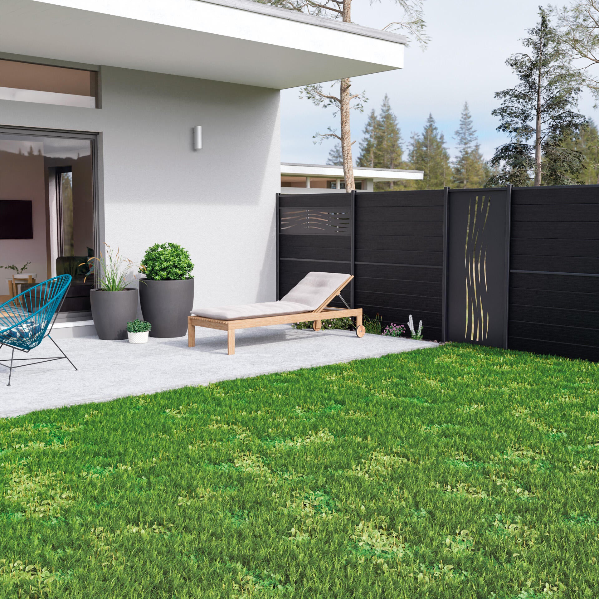 Lame de claustra COEX Composite PREMIUM+ noire H 18 x L 150 x Ep.2,1 cm - 3