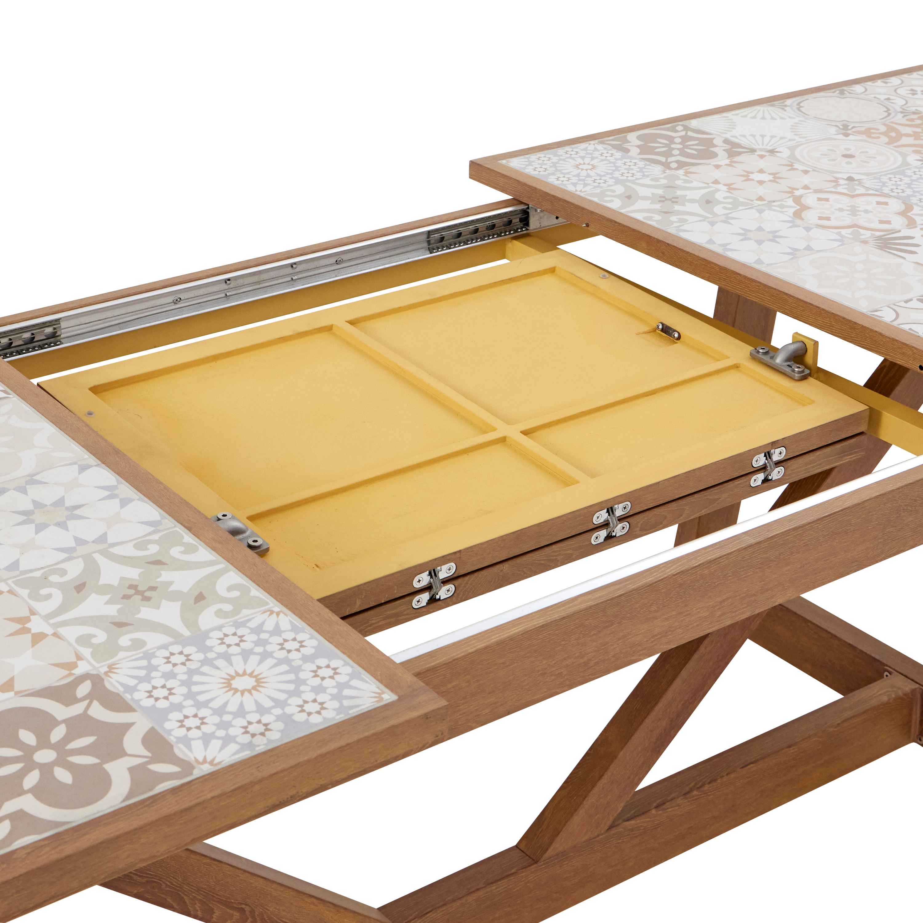 Tavolo da giardino allungabile Gaia NATERIAL in alluminio marrone con piano in ceramica per 6 persone 191.5/257x96cm - 20