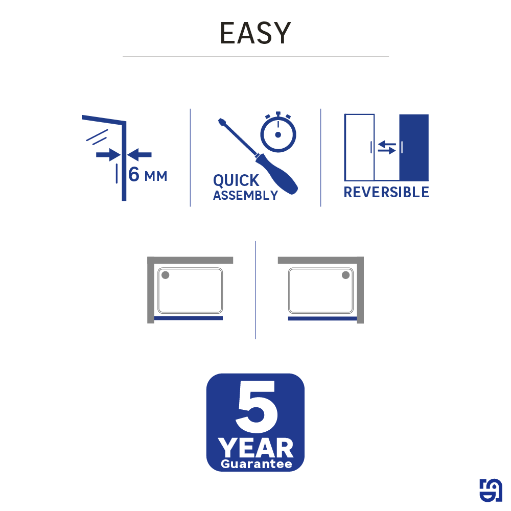 Paroi de douche à l'italienne verre sérigraphié, l.100 cm, Ep. 6 mm chromé Easy - 5