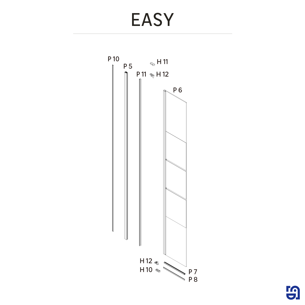 Déflecteur pour paroi de douche verre sérigraphié, l.30 cm, Ep. 6 mm chromé Easy - 6