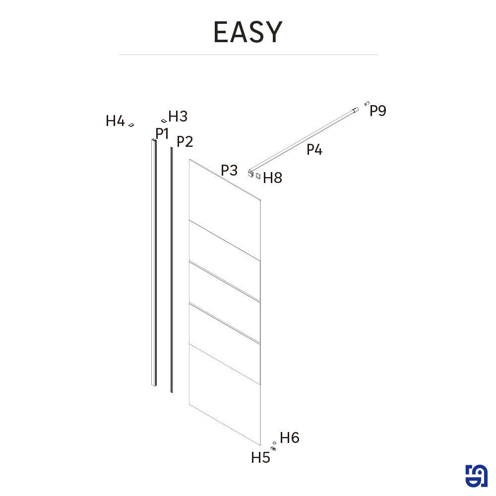Paroi de douche à l'italienne verre sérigraphié, l.120 cm, Ep. 6 mm chromé Easy - 5