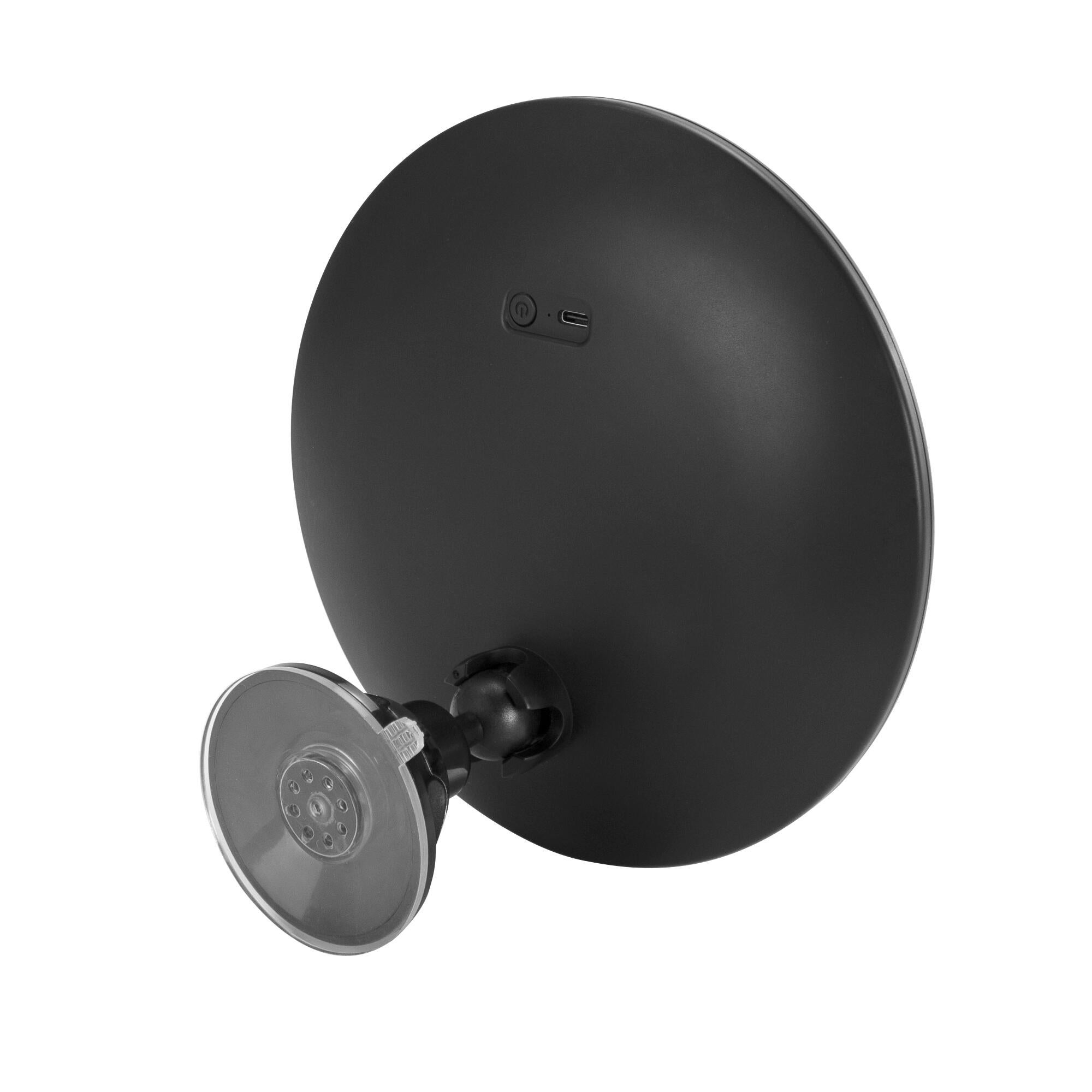 Espejo cosmético de aumento con luz  x7 negro - 6