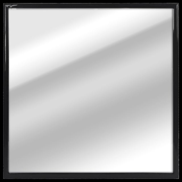 Espejo enmarcado de pared cuadrado Lila PVC negro brillante INSPIRE de 30 cm