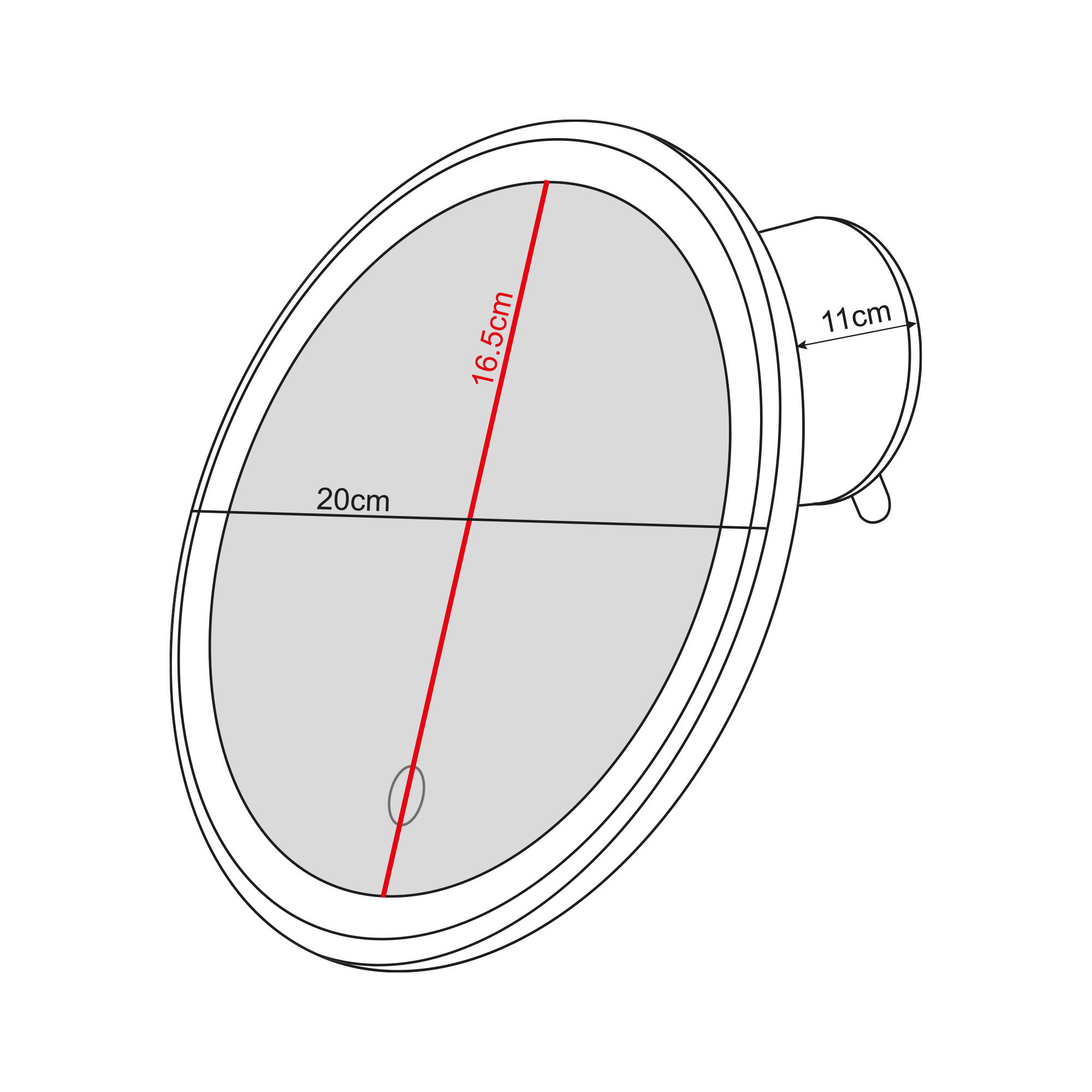 Espejo cosmético de aumento con luz  x7 negro - 8