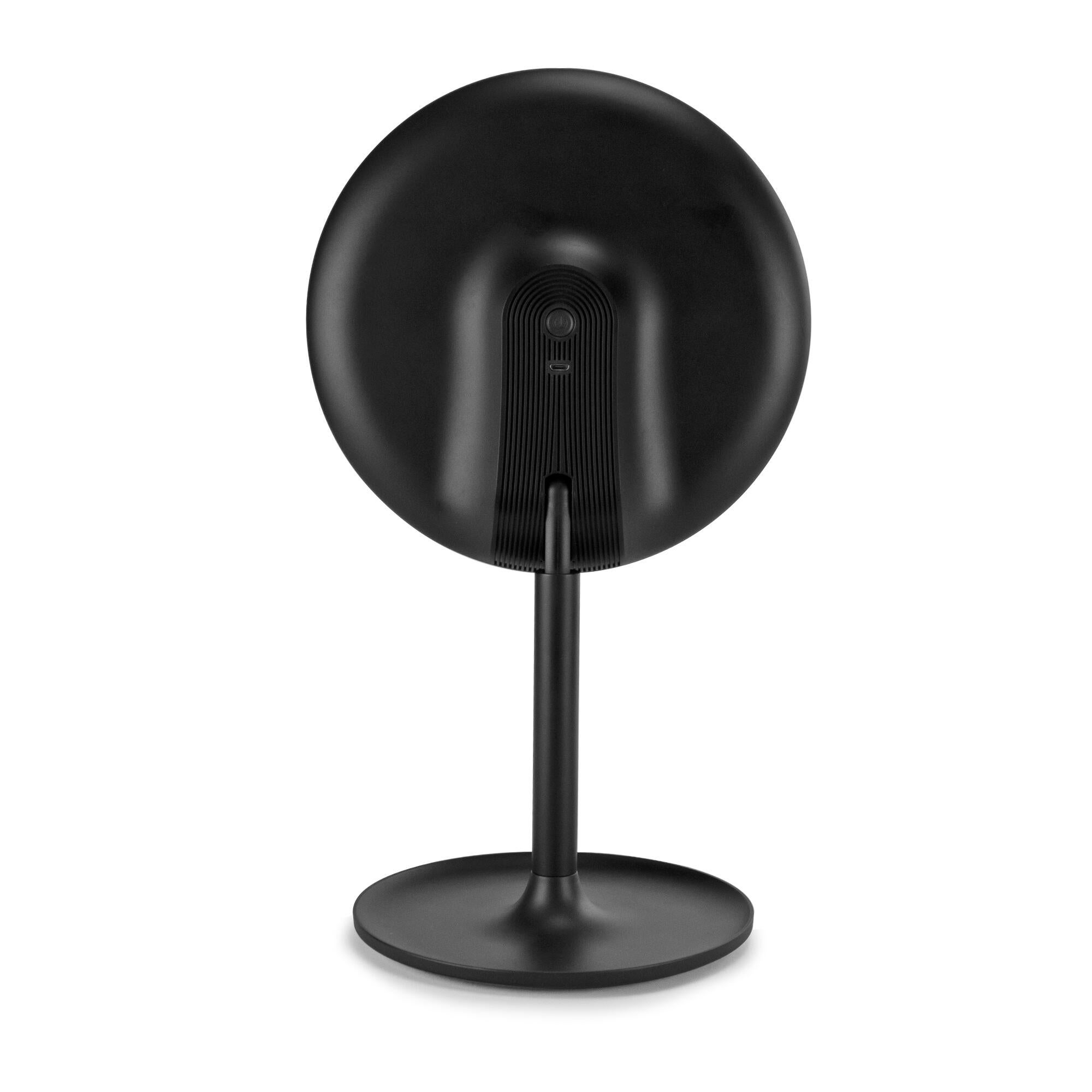 Espelho de aumento x5 de pousar e iluminação led preto mate - 4