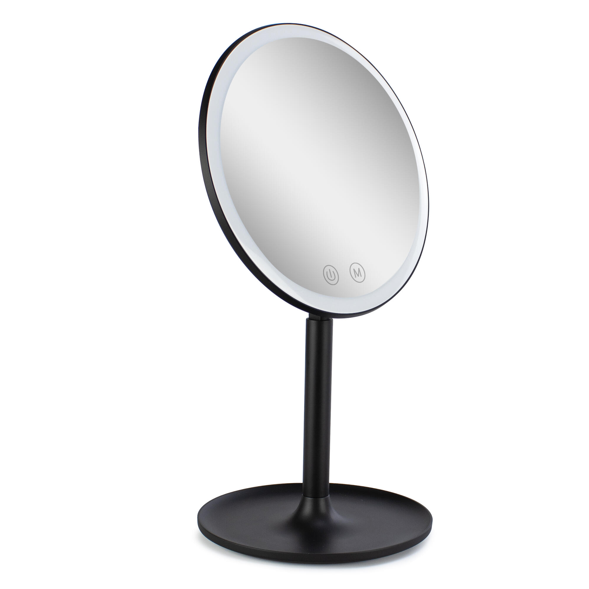Espelho de aumento x5 de pousar e iluminação led preto mate - 3