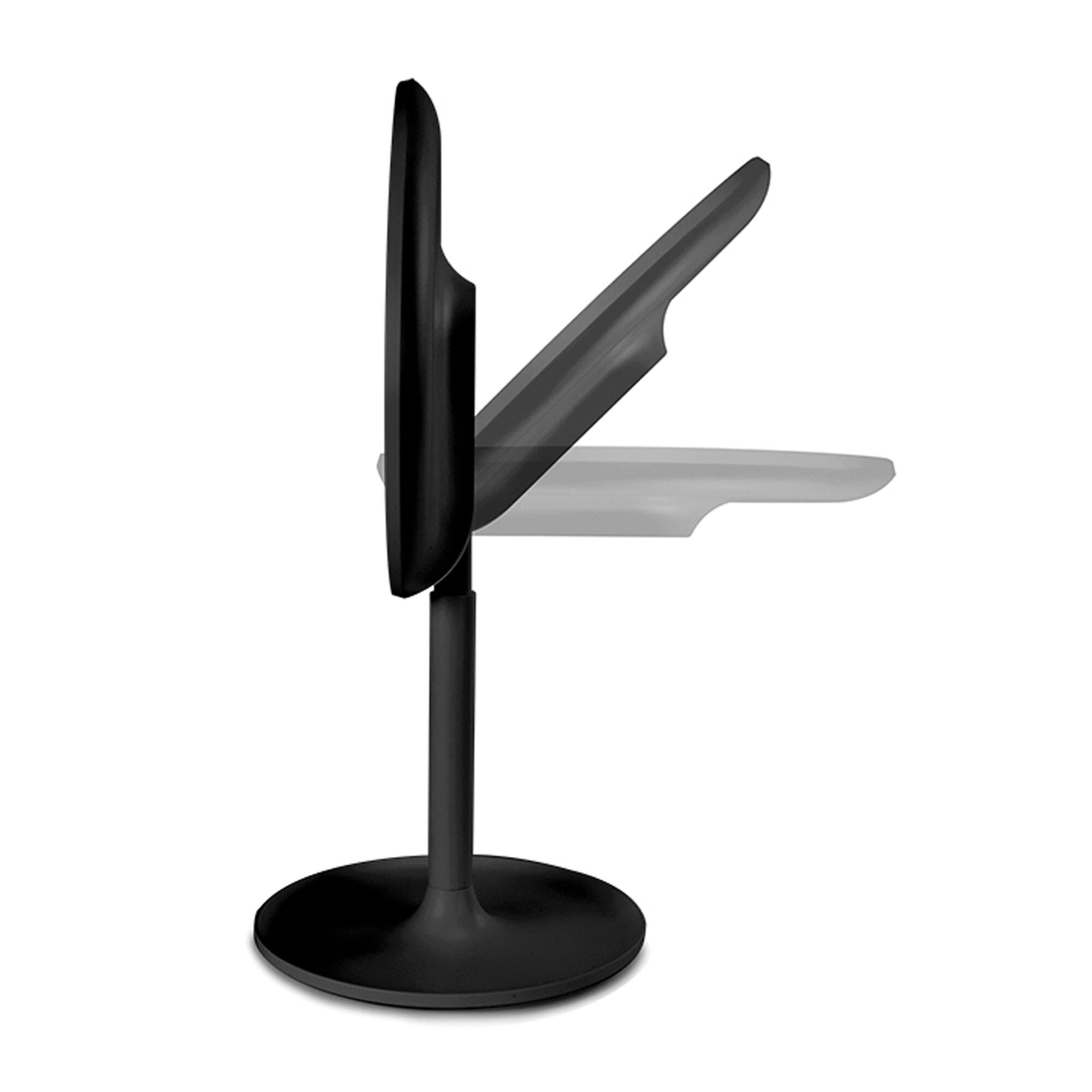 Espelho de aumento x5 de pousar e iluminação led preto mate - 5