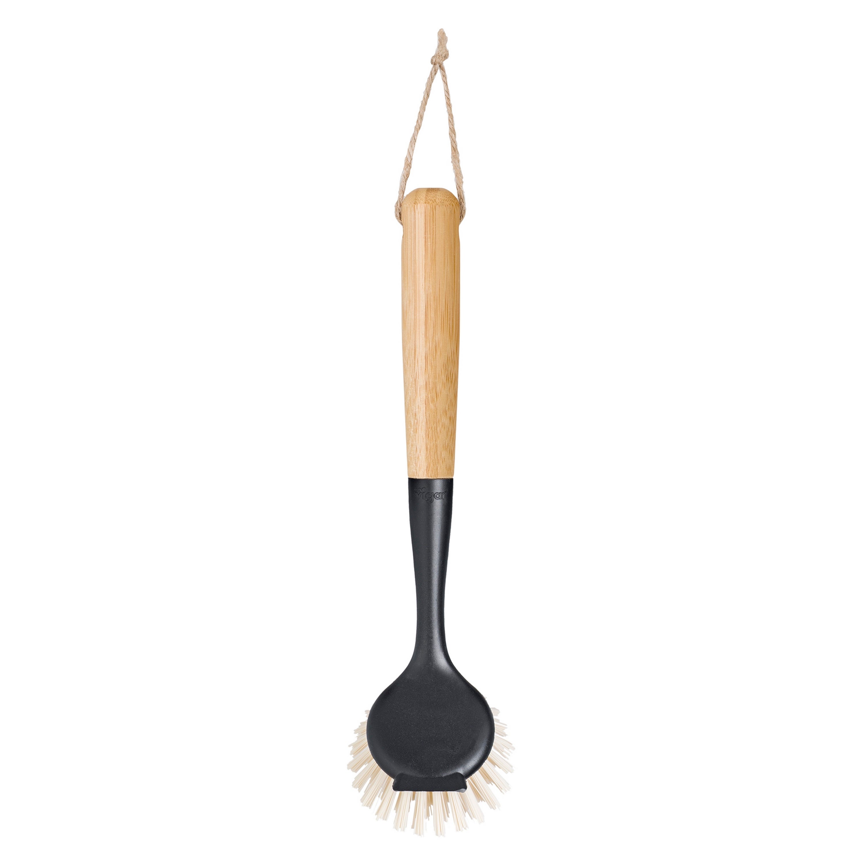 Cepillo lavaplatos vintage bambu vigar negro bamboo mate