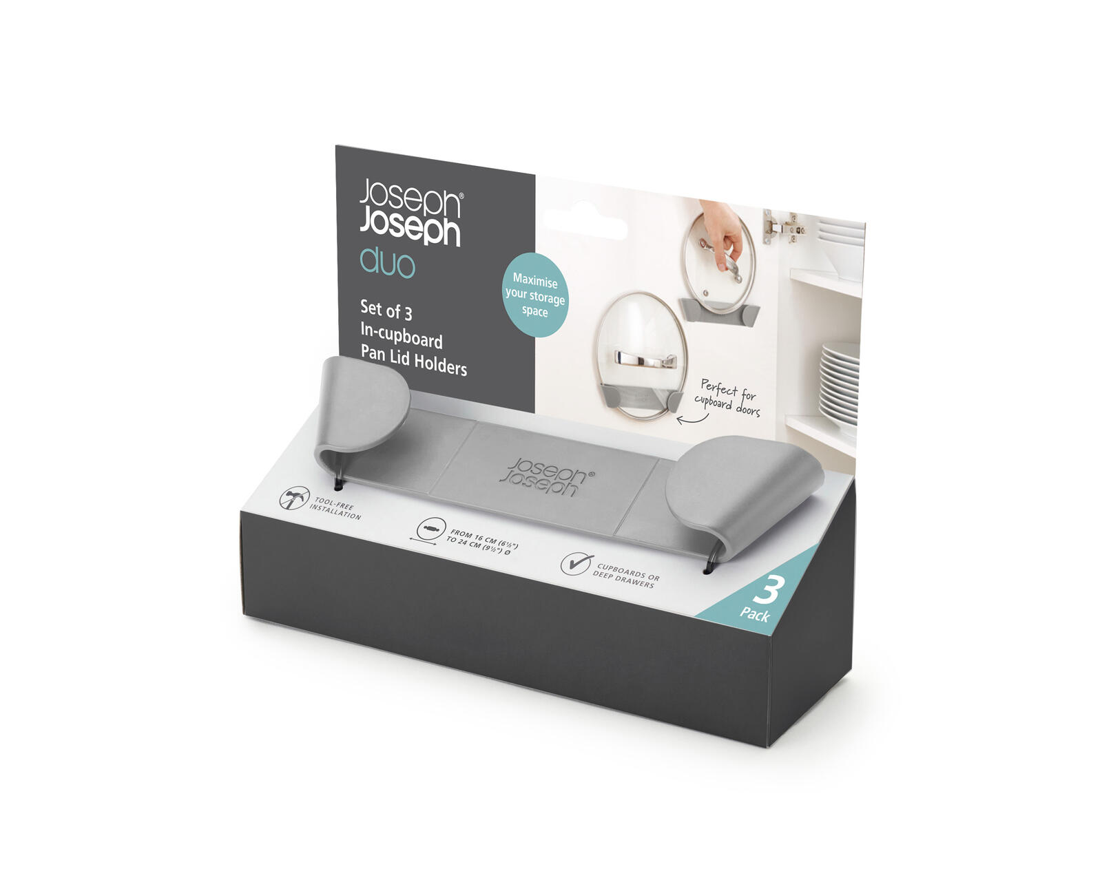 Soporte Tapa Interior Armario Duo JOSEPH & JOSEPH de 19.2x3.7cm - 5