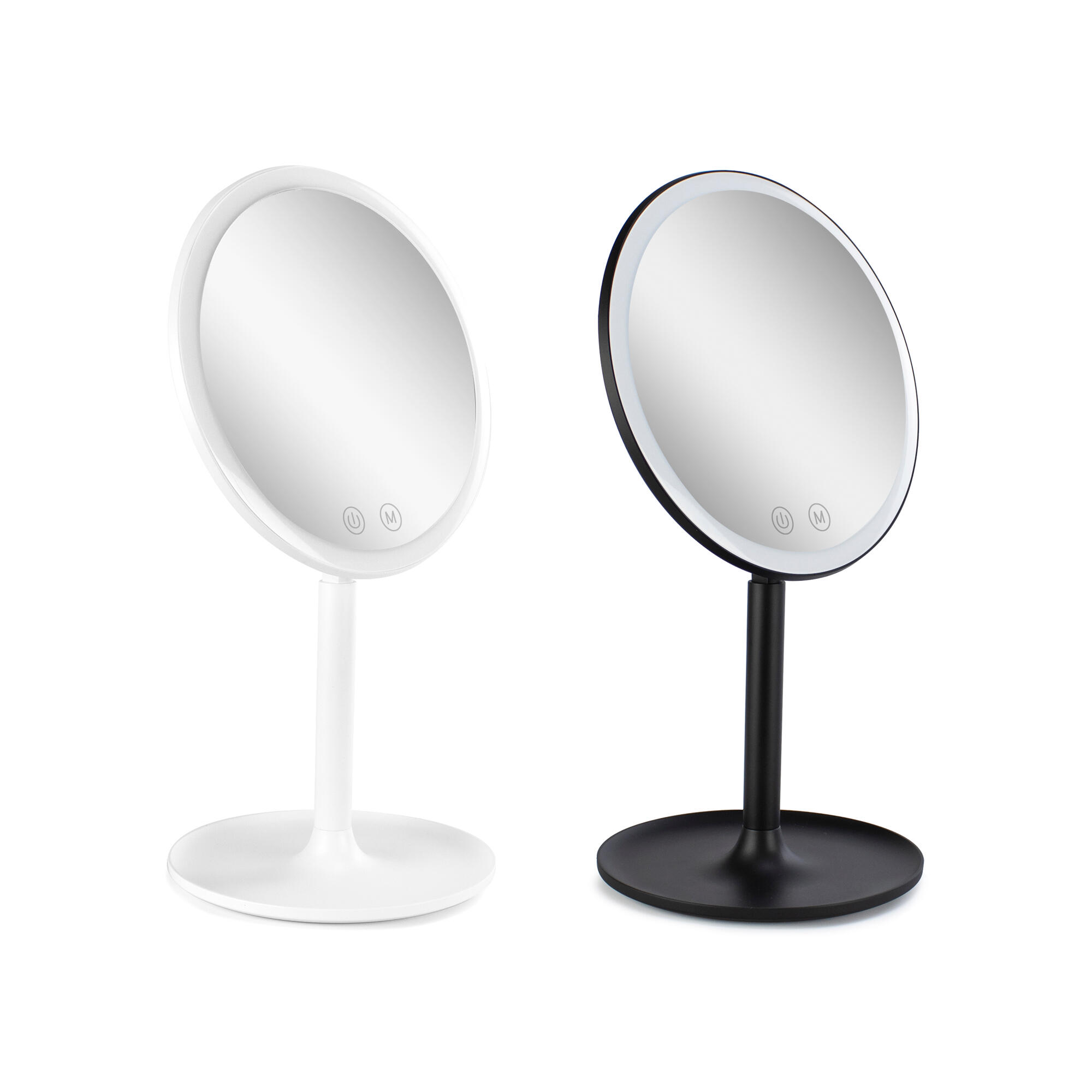 Espelho de aumento x5 de pousar e iluminação led preto mate - 7