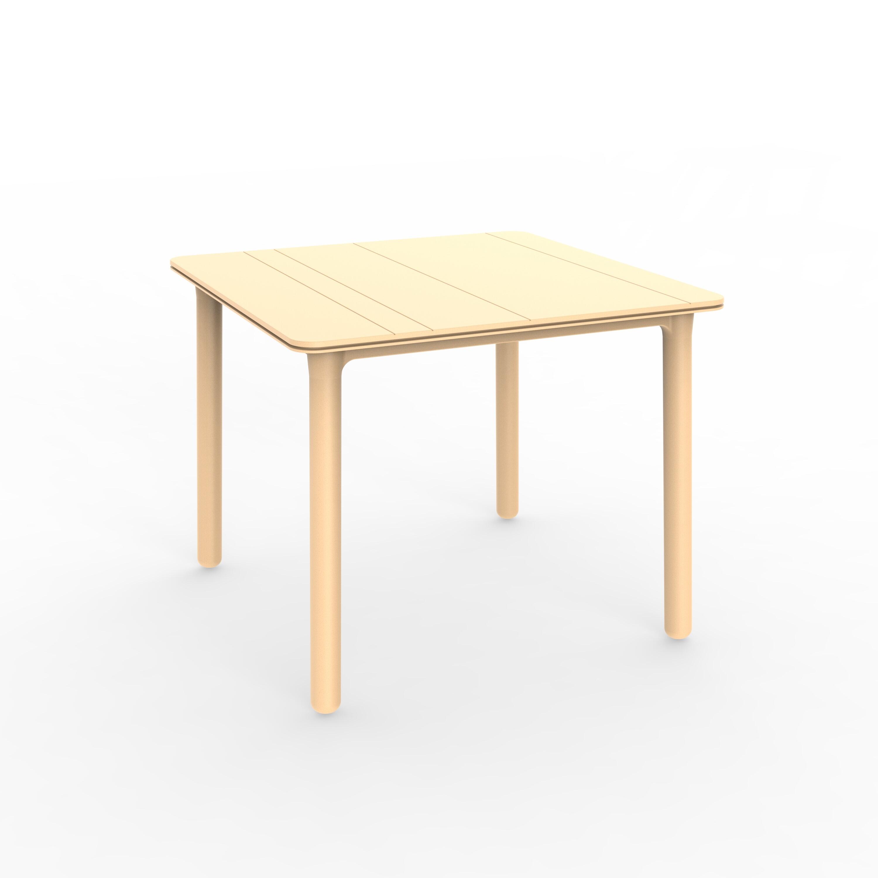 Mesa de jardín de polipropileno reciclado noa amarillo de 90x74x90 cm