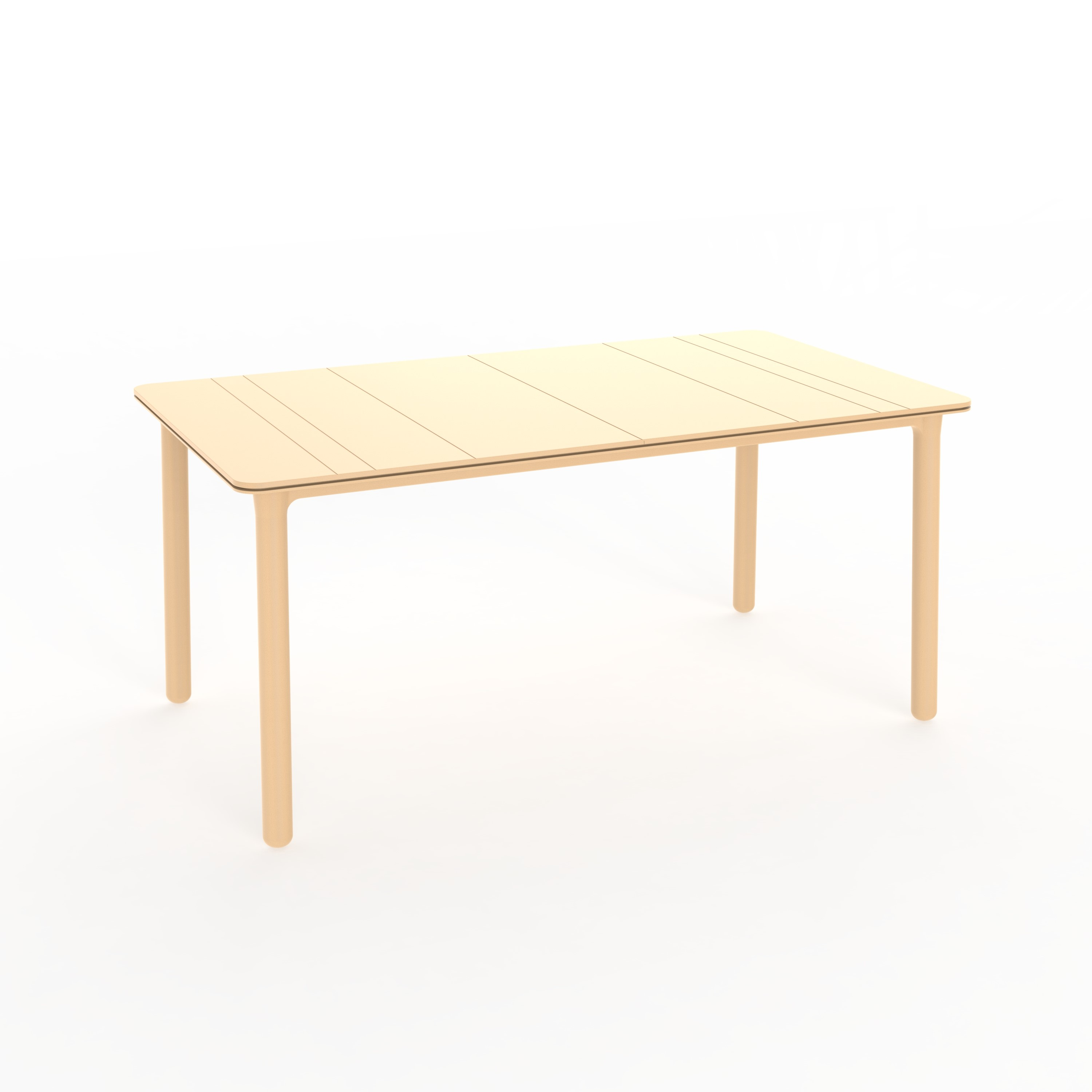 Mesa de jardín de polipropileno reciclado noa amarillo de 90x74x160 cm