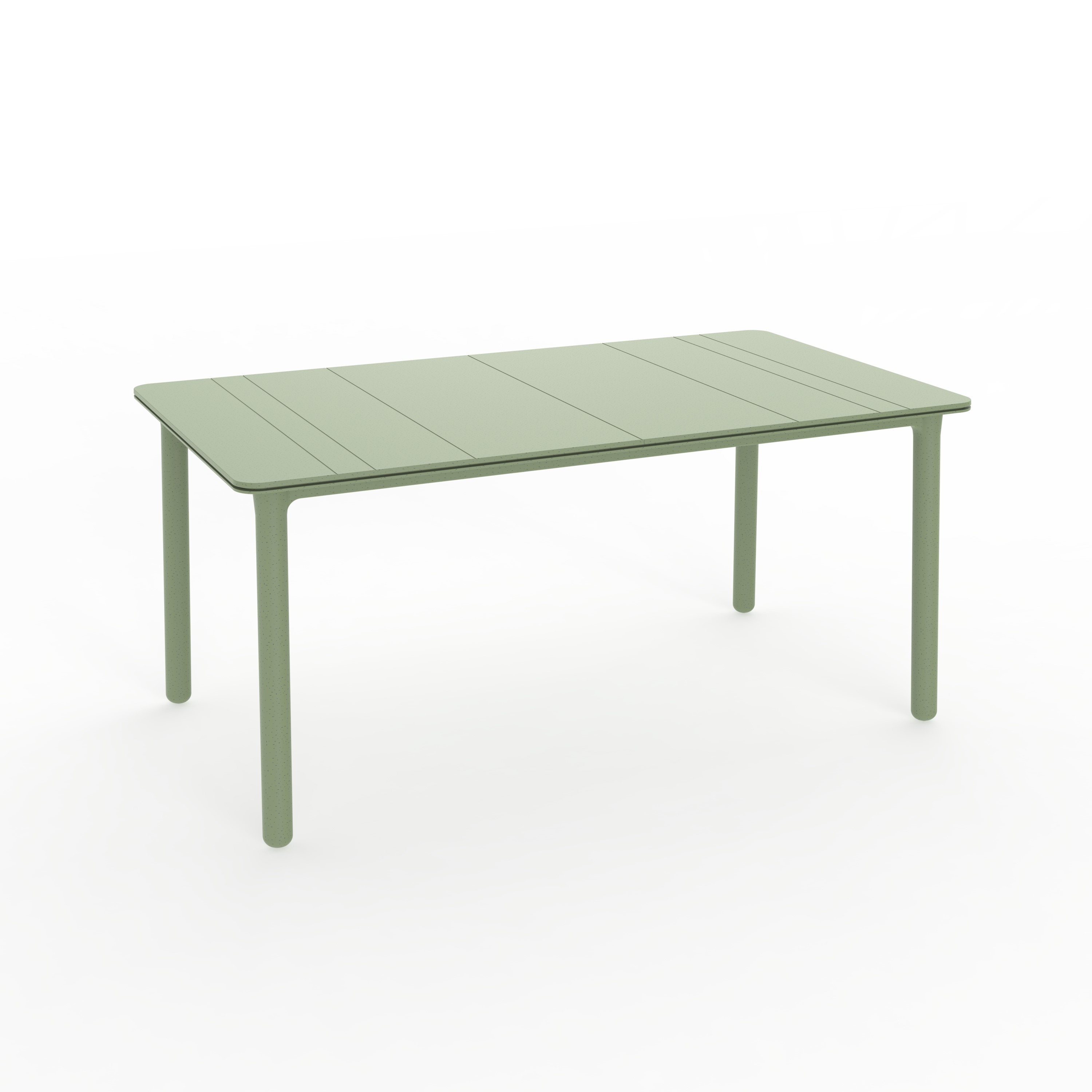Mesa de jardín de polipropileno reciclado noa verde de 90x74x160 cm