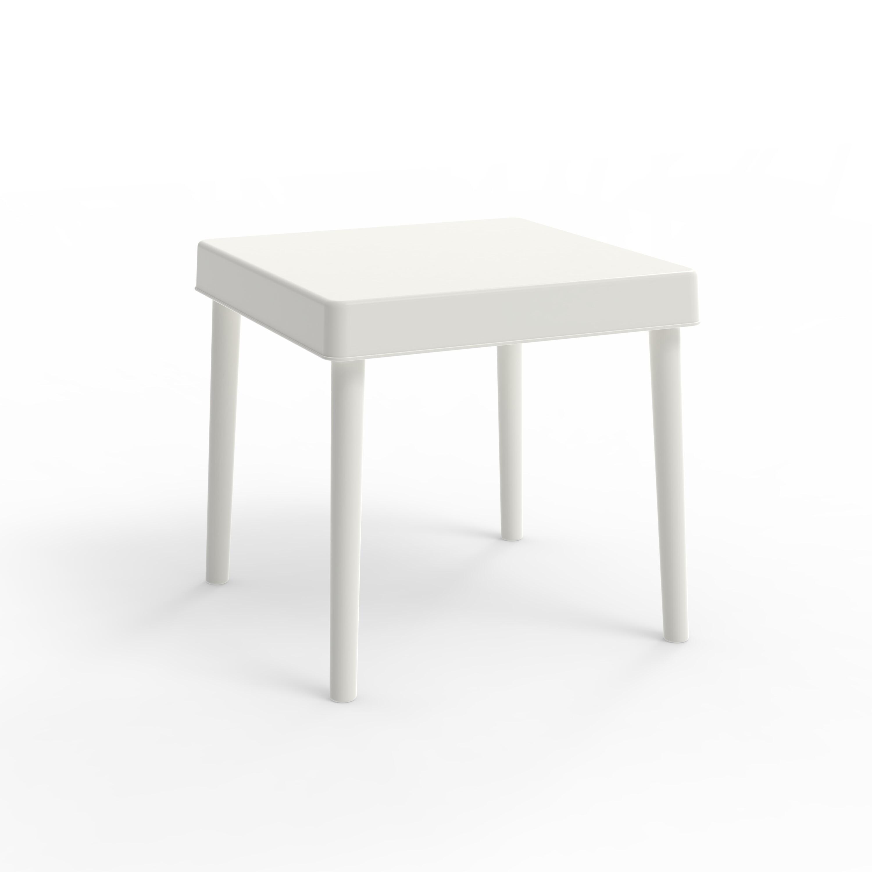 Mesa auxiliar de jardín de polipropileno alba blanco de 50x48x50 cm