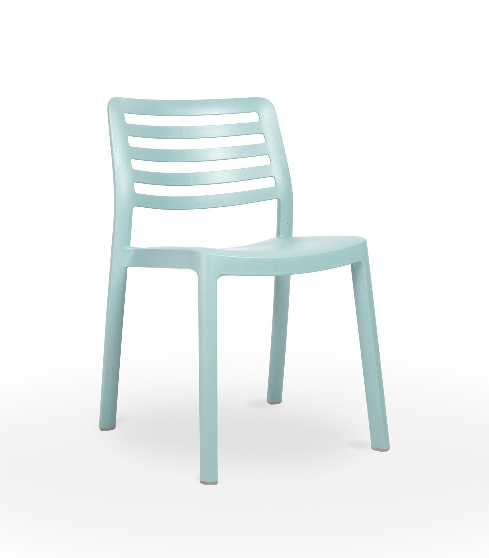 Silla de jardín de polipropileno reciclado wind azul