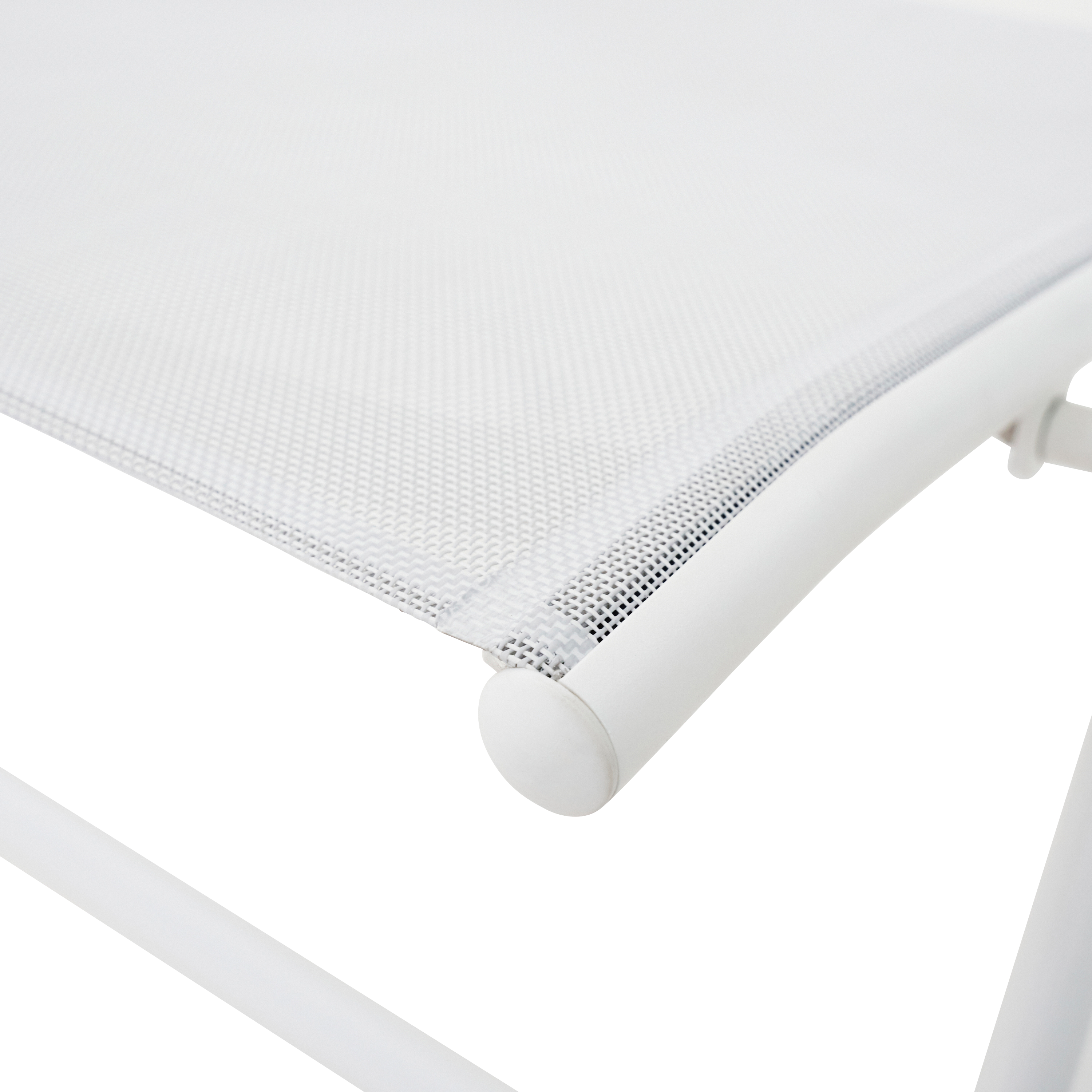 Conjunto de 2 cadeiras reclináveis alumínio e textileno branco Kima - 8