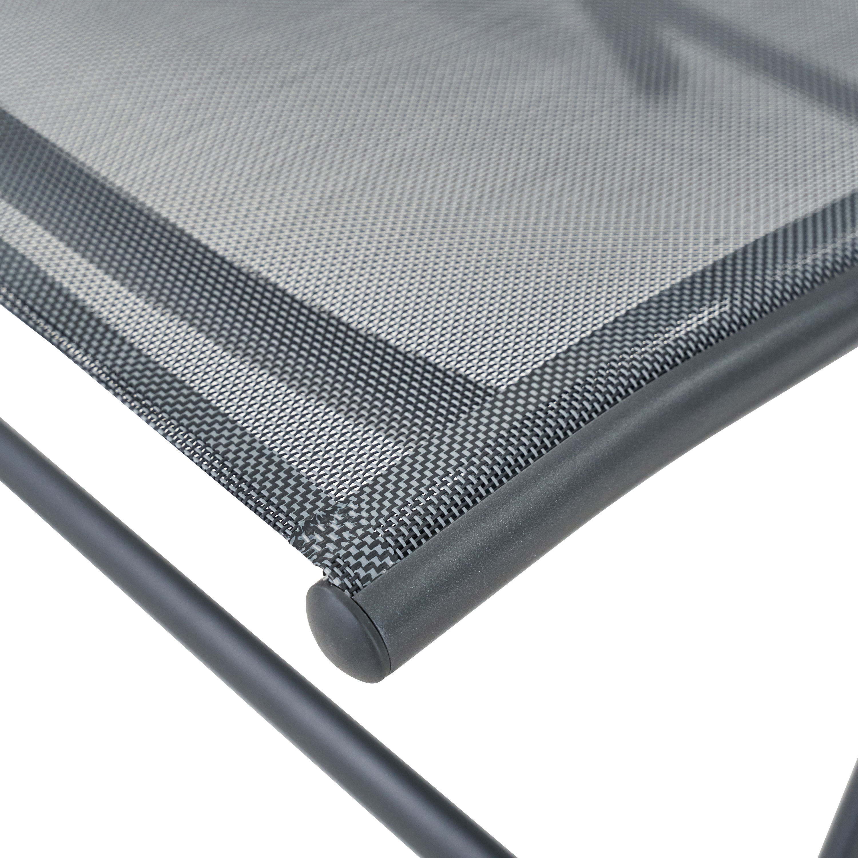 Conjunto de 2 cadeiras reclináveis alumínio e textileno antracite Kima - 13