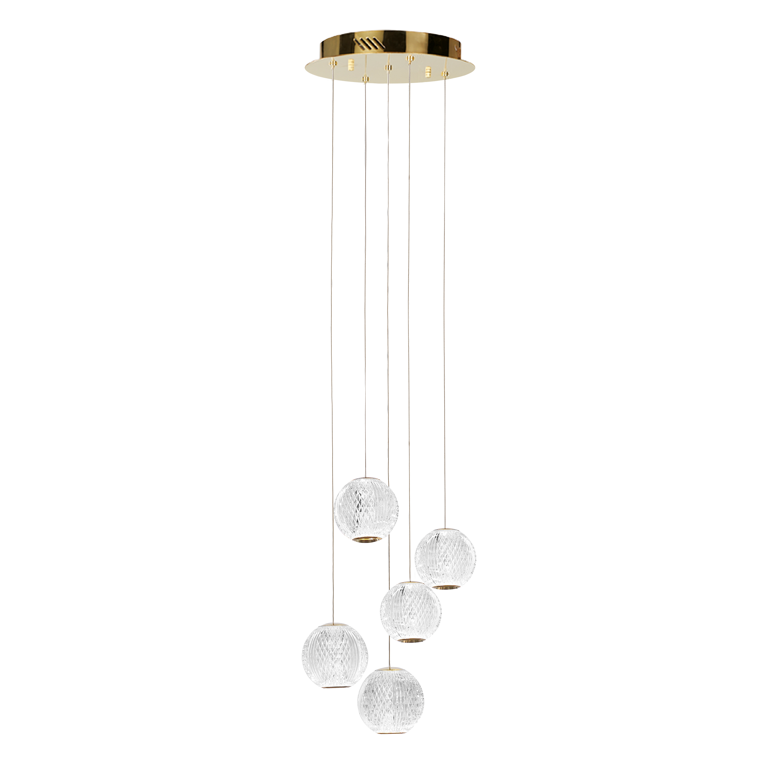 Lampa wisząca Rosario złota LED Italux
