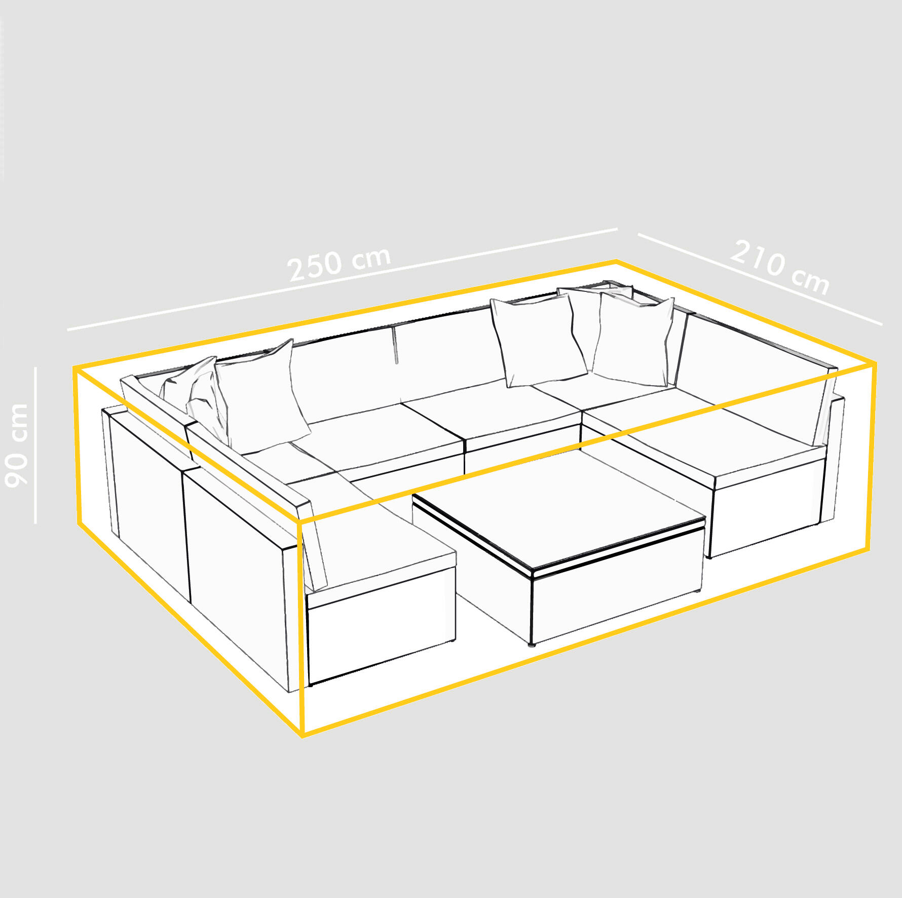 Funda de protección para muebles de exterior de poliéster de 250 x 210 x 90 cm - 2