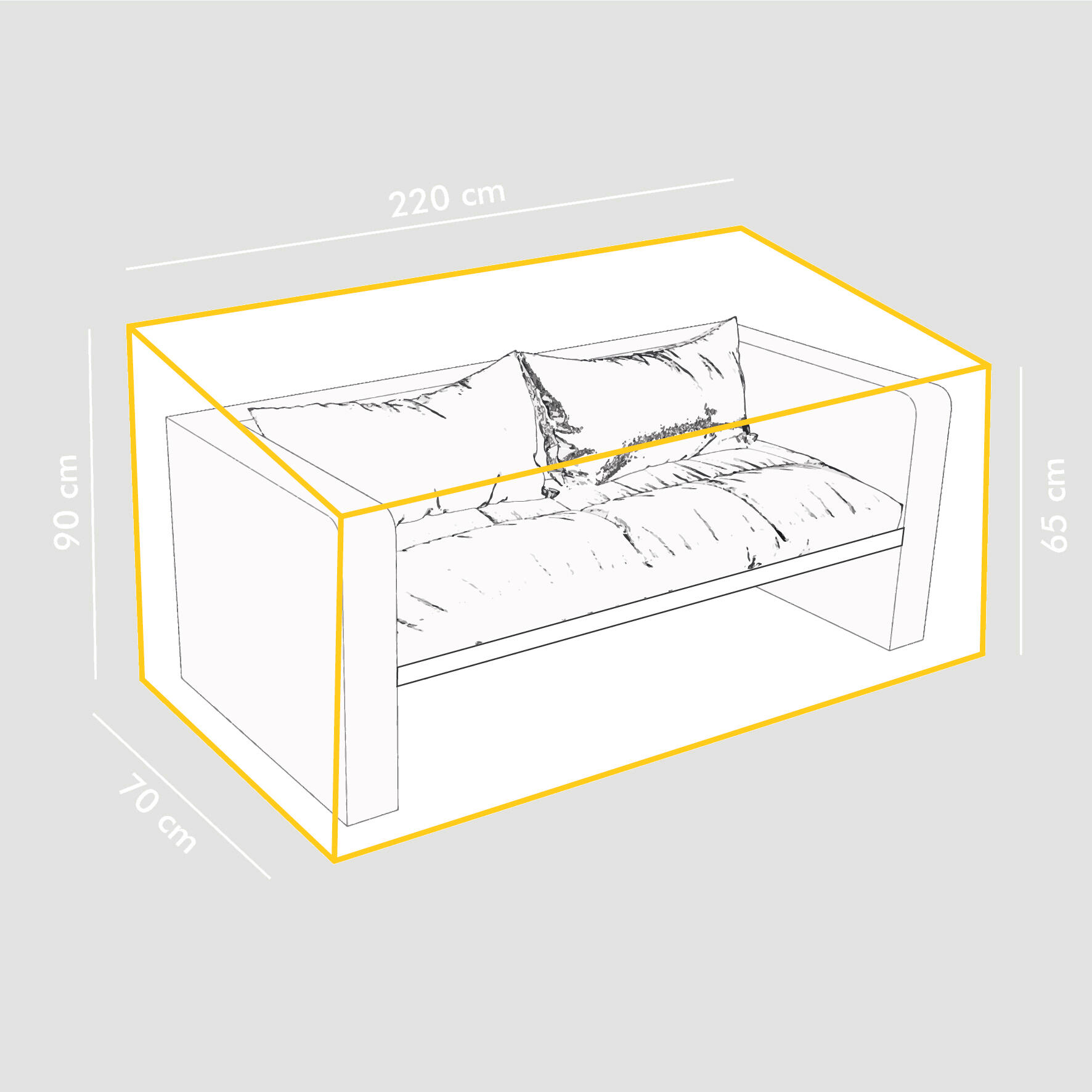 Funda de protección para sofá doble exterior de poliéster de 220 x 70 x 90 cm - 2