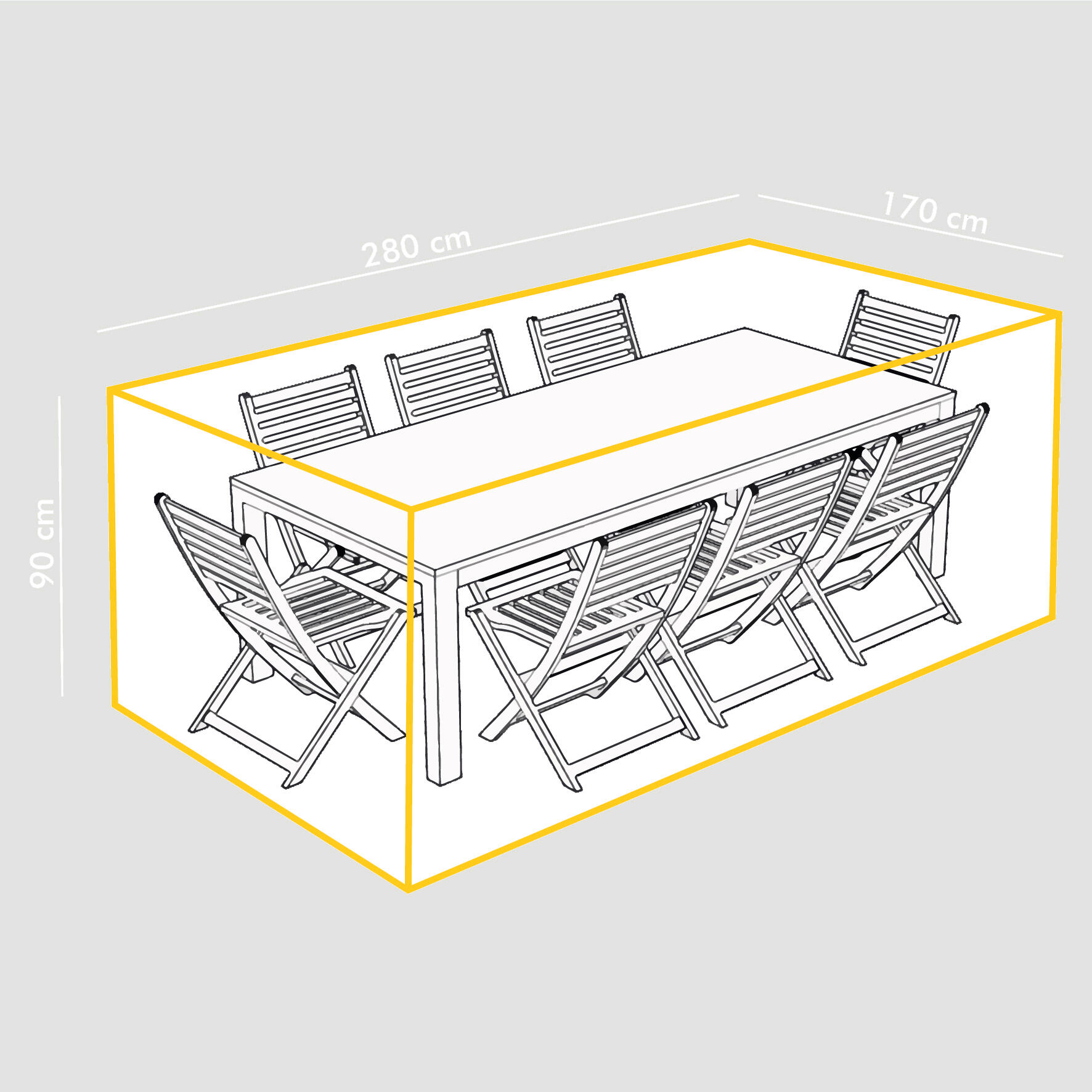 Funda de protección para muebles de exterior de poliéster de 280 x 170 x 90 cm - 2