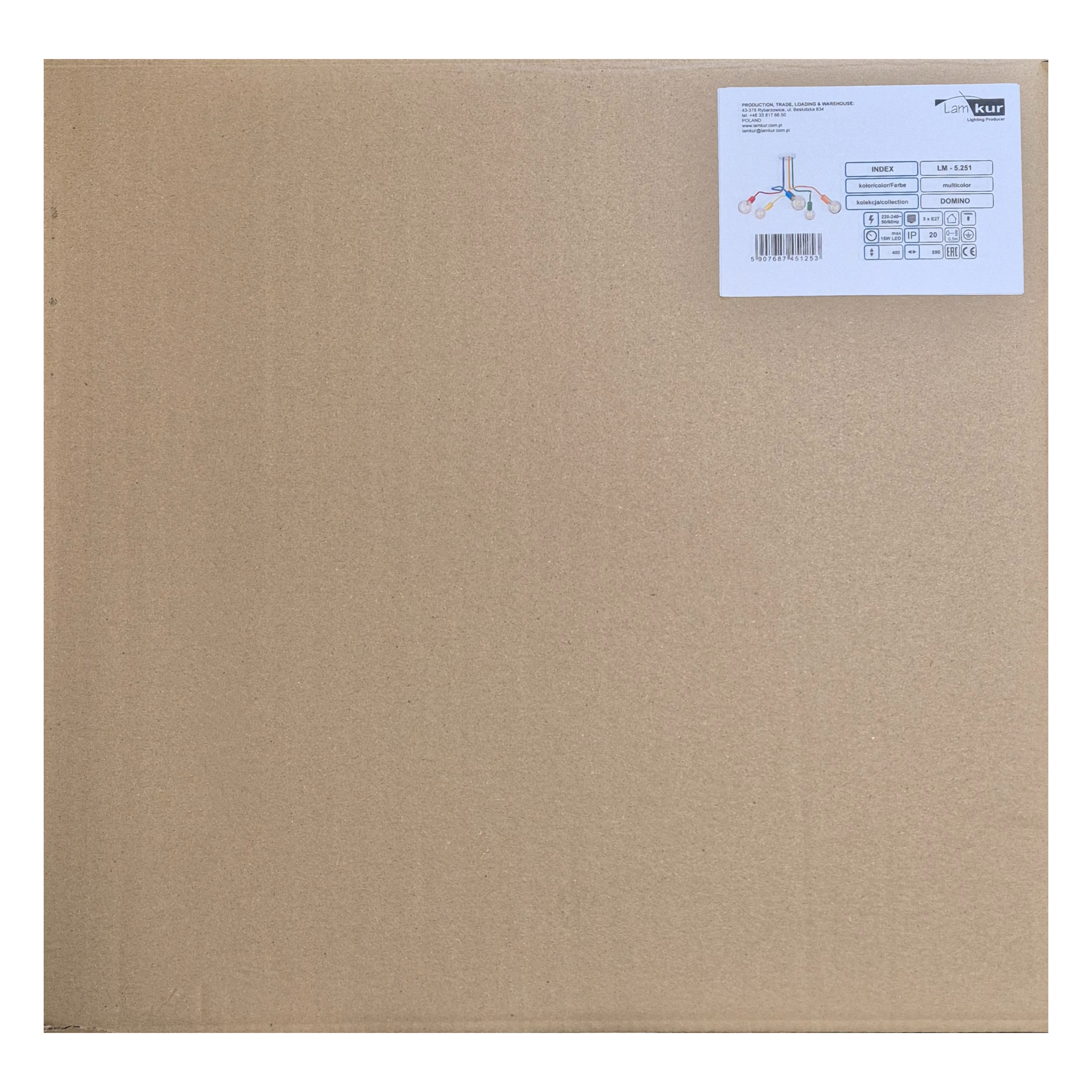 Lampa wisząca Domino multikolor 5 x E27 Lamkur - 12