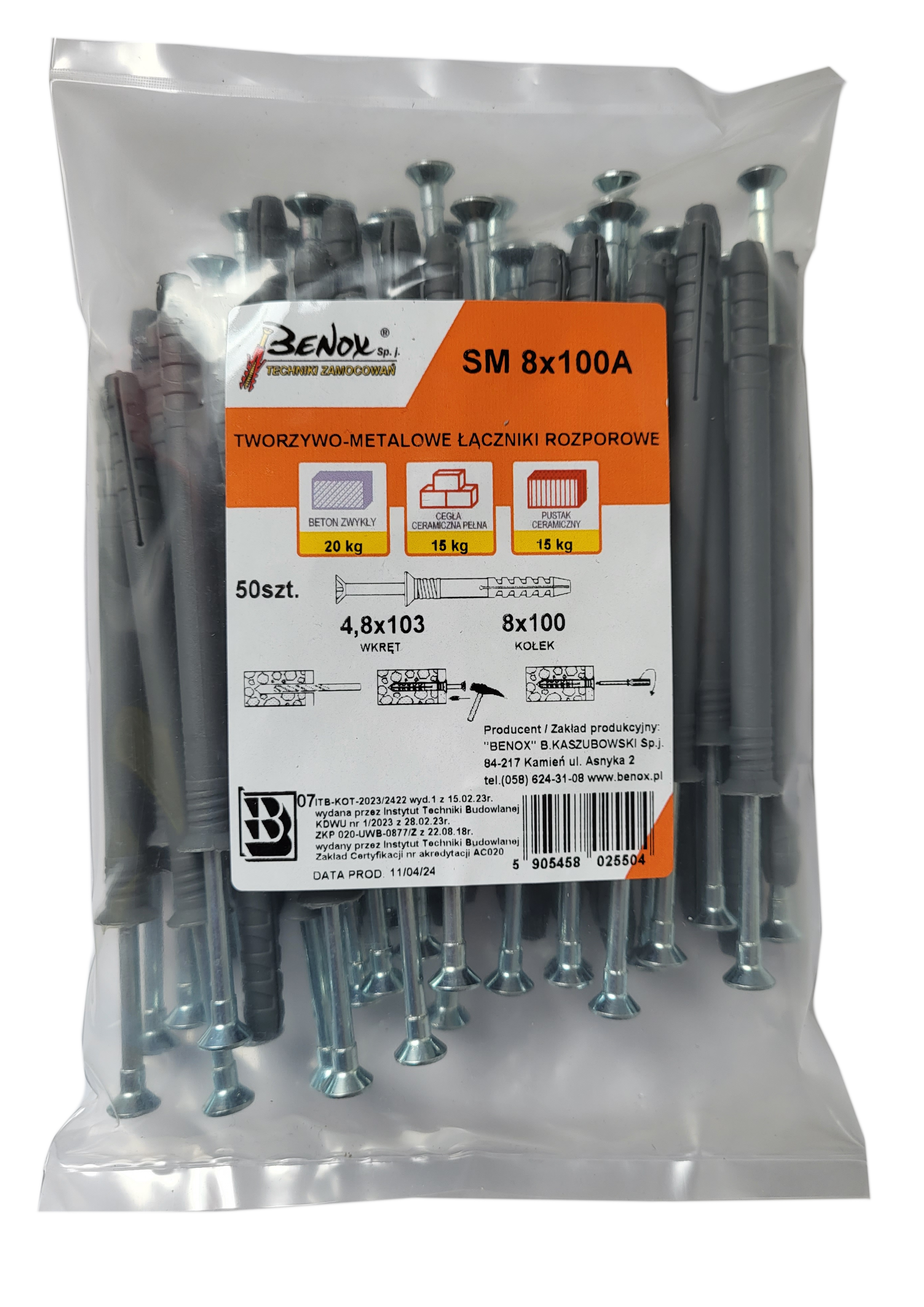 Tox Dübel-Set TOX Nageldübel Attack, 8x100 mm, 50 Stück