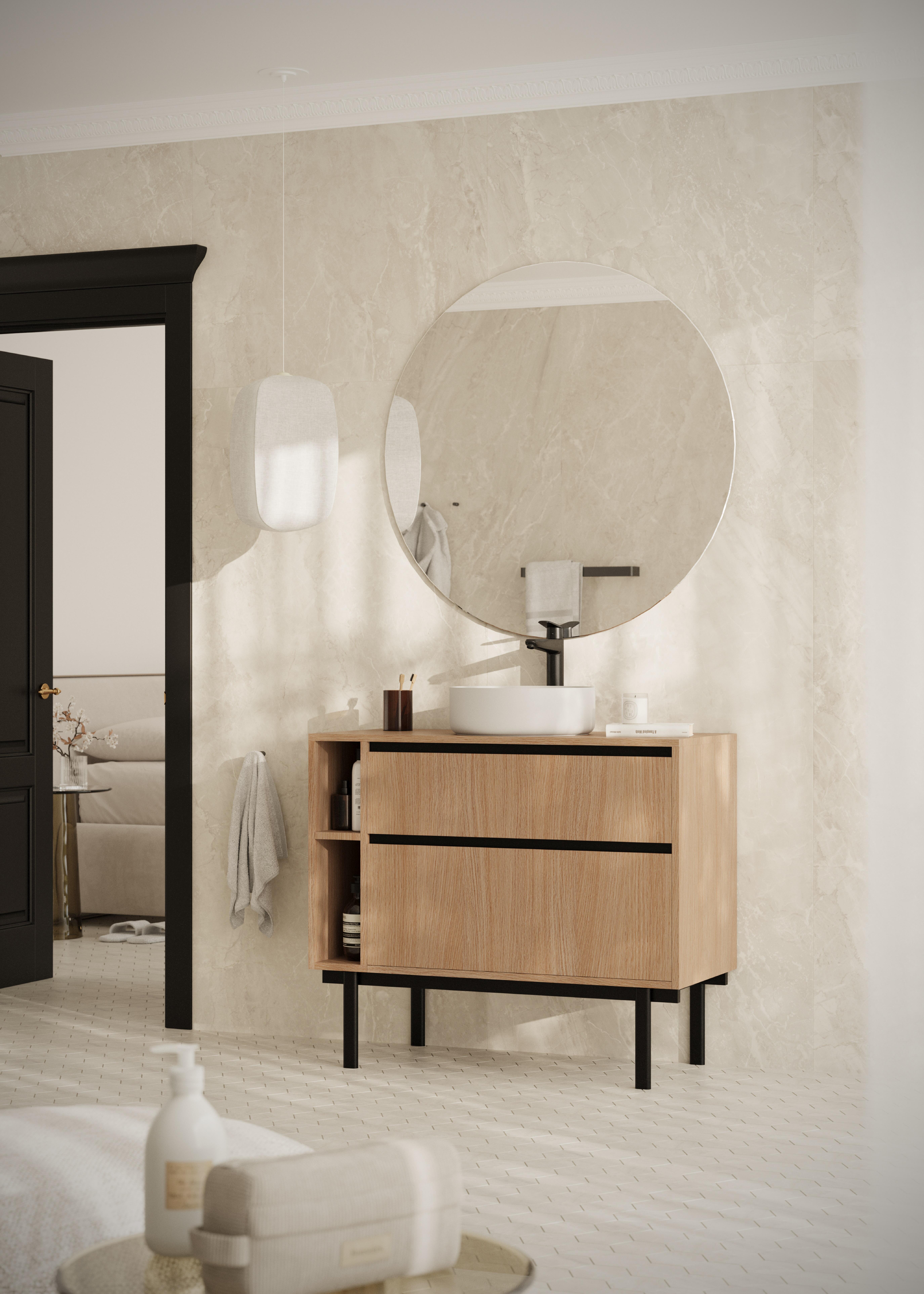 Mueble de baño Tono marrón 100x45 cm (lavabo no incluido) - 3
