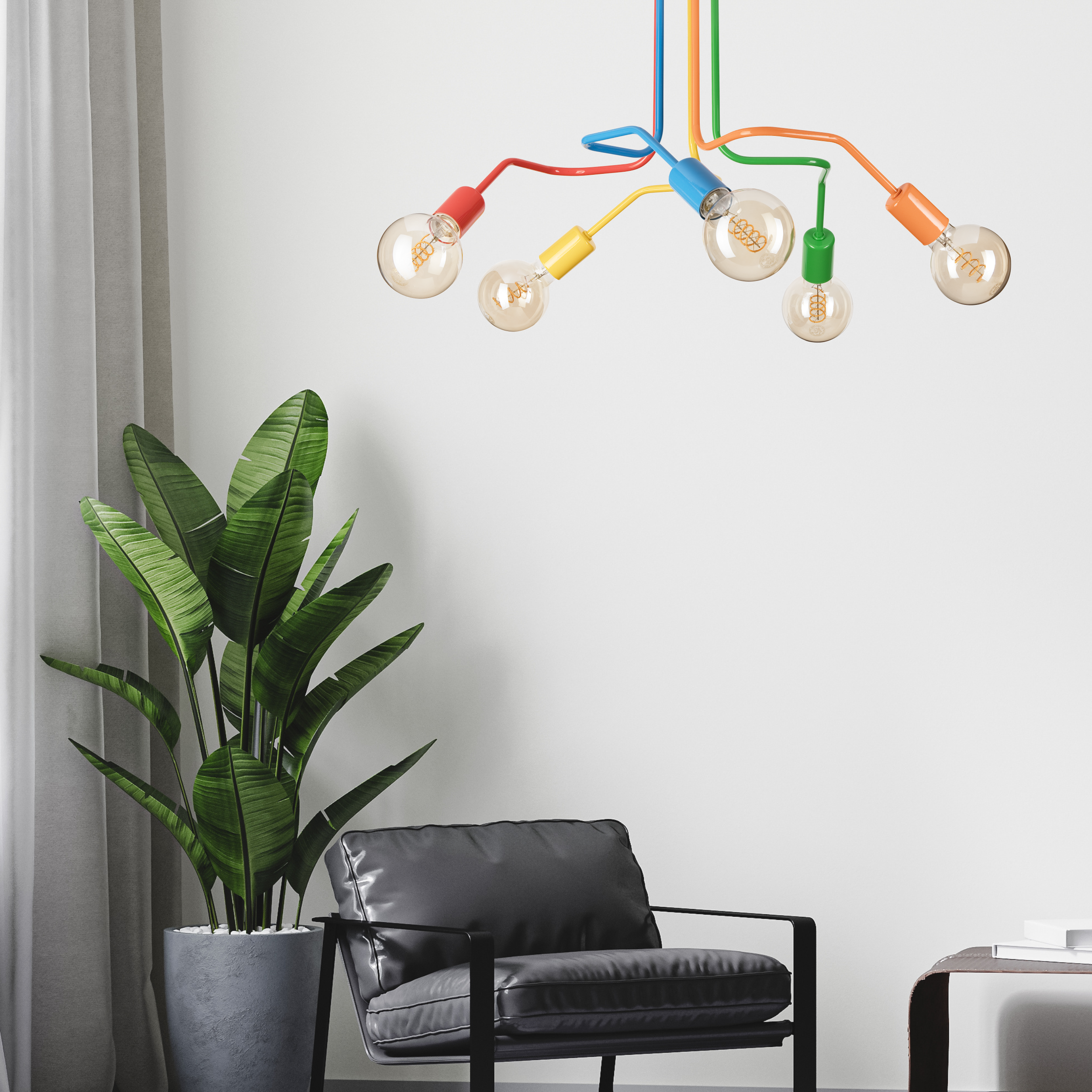 Lampa wisząca Domino multikolor 5 x E27 Lamkur - 4