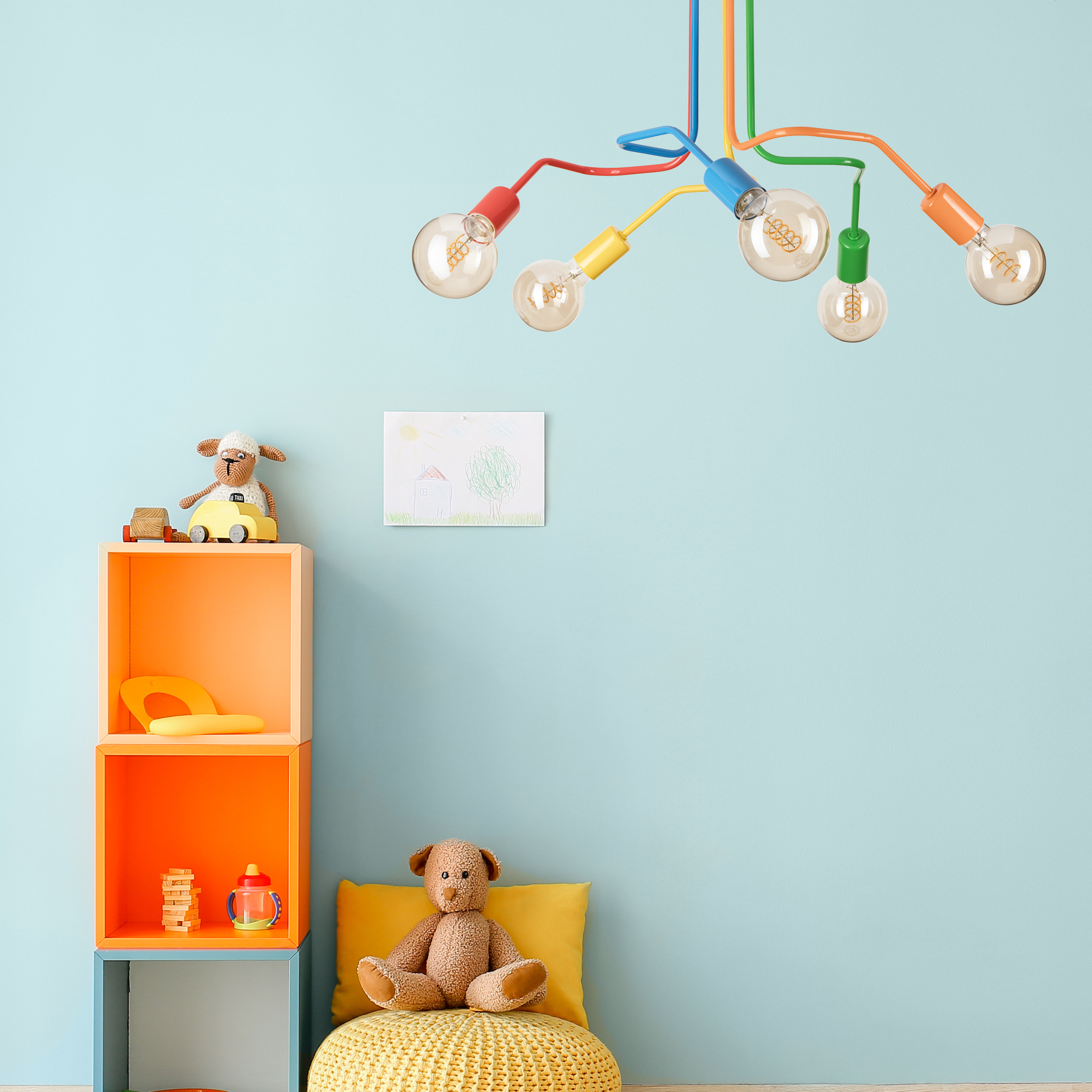 Lampa wisząca Domino multikolor 5 x E27 Lamkur - 2