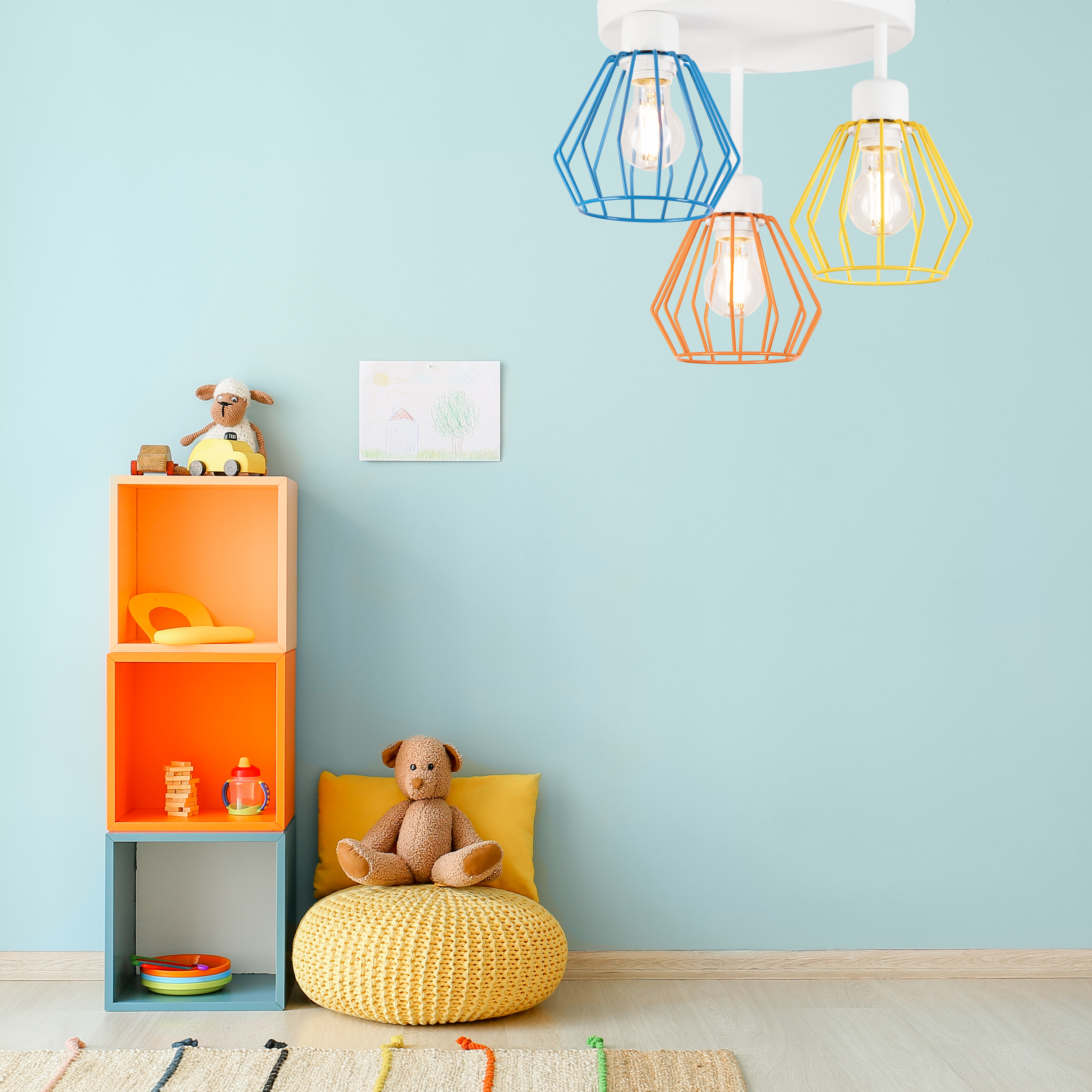 Lampa sufitowa Audrey multikolor 3 x E27 Lamkur - 4