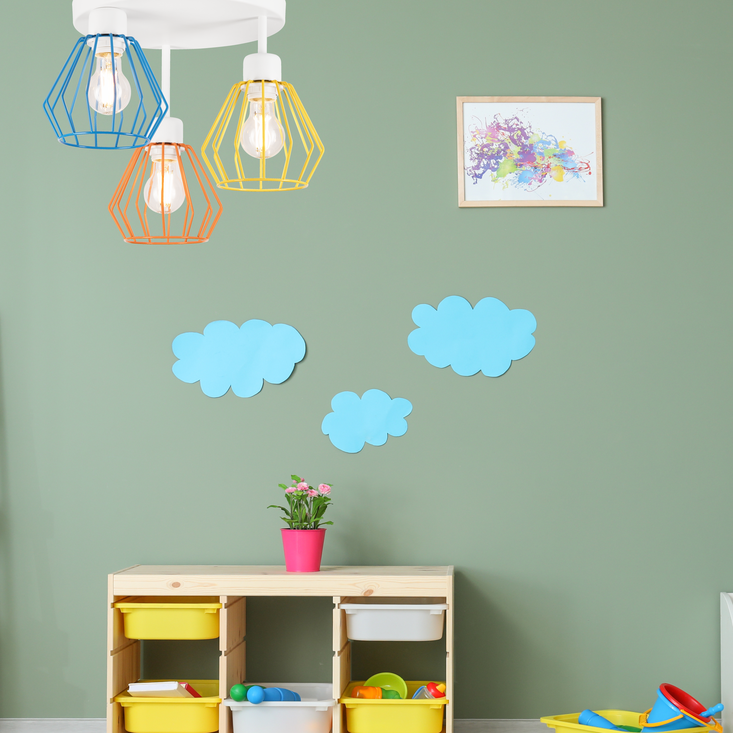 Lampa sufitowa Audrey multikolor 3 x E27 Lamkur - 3