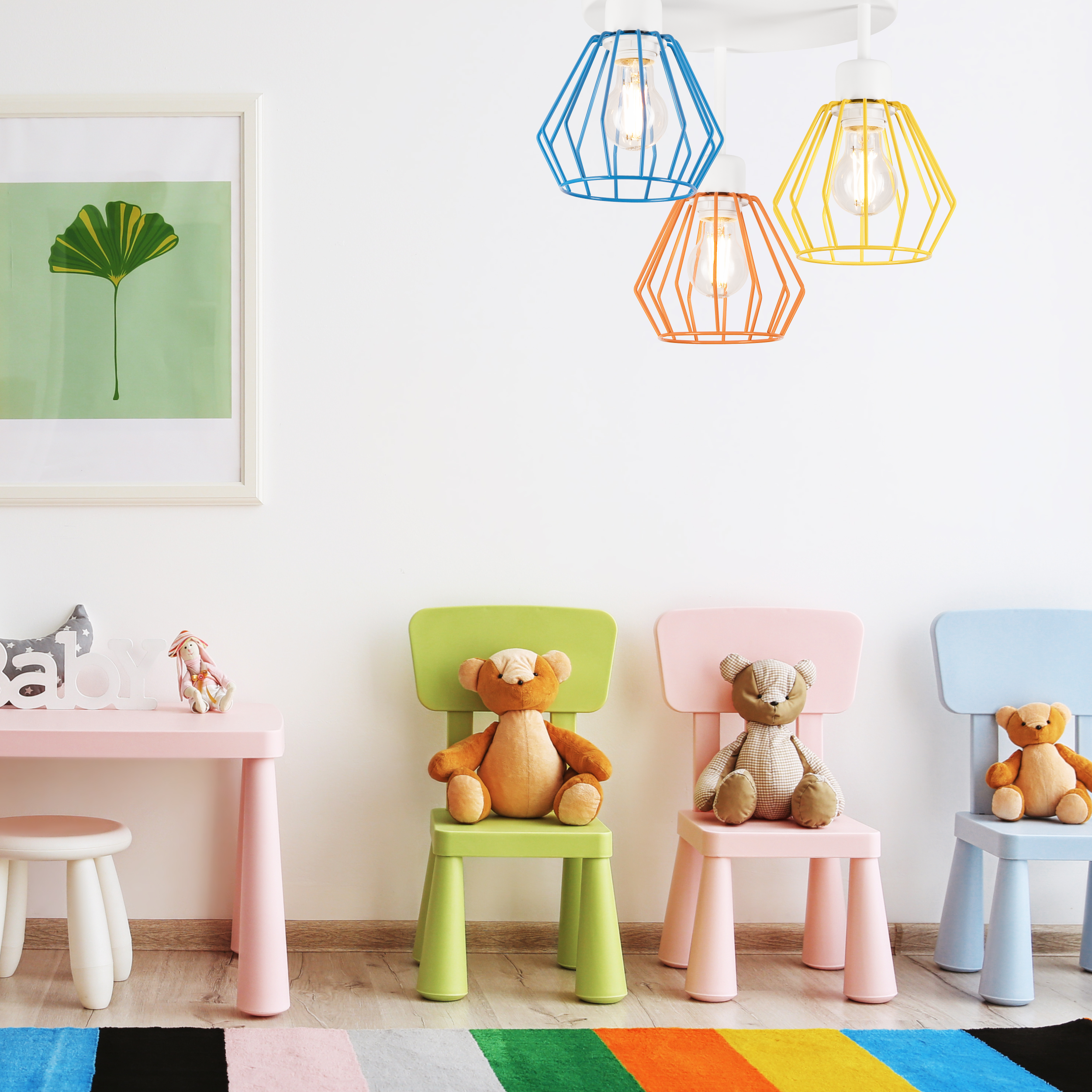 Lampa sufitowa Audrey multikolor 3 x E27 Lamkur - 2