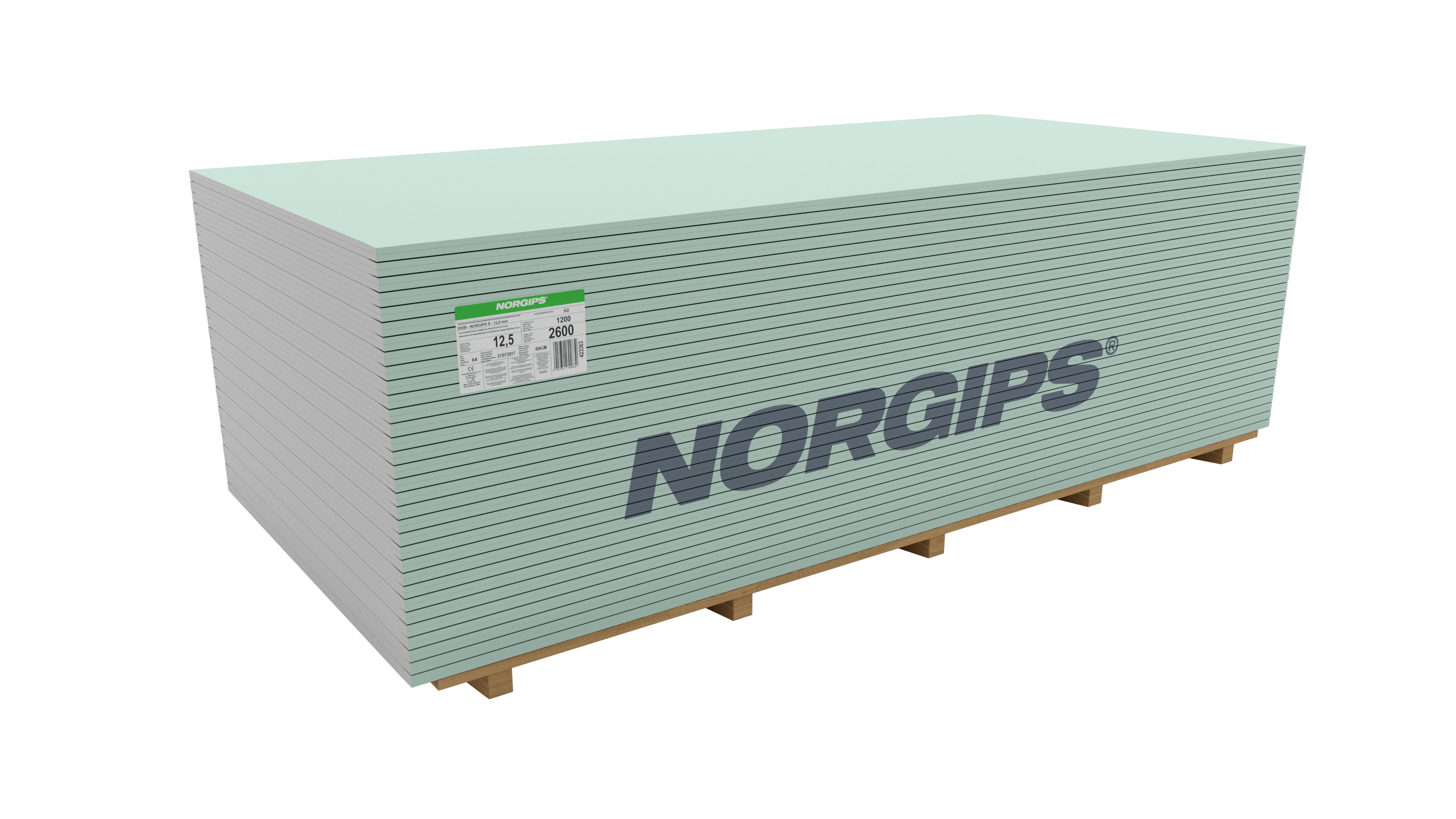 Płyta gipsowa impregnowana GKBI TYP H2 2600 x 1200 x 12.5 mm NORGIPS - 3