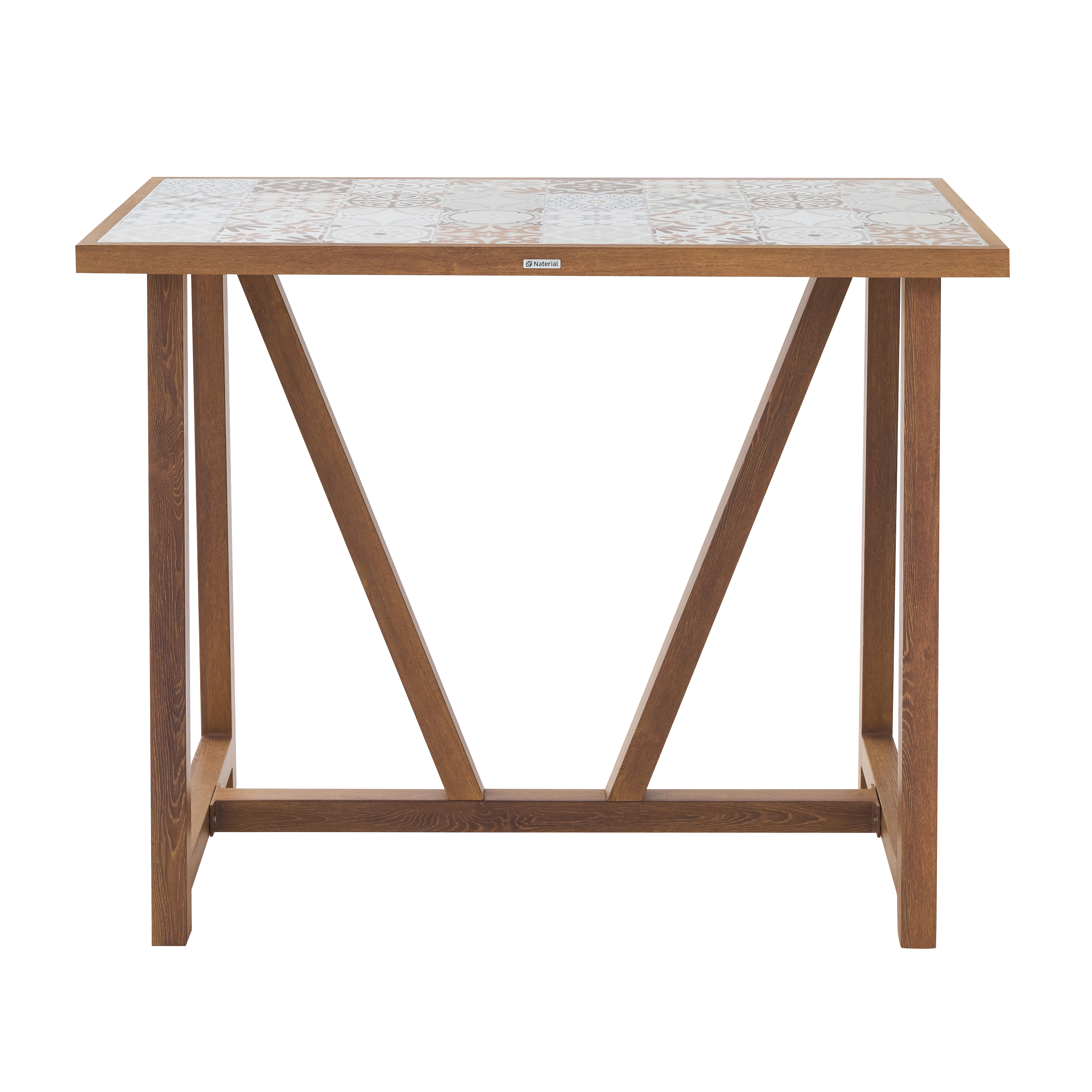 Mesa de jardín de comedor de aluminio Gaia marrón de 65.5x100x126 cm - 5