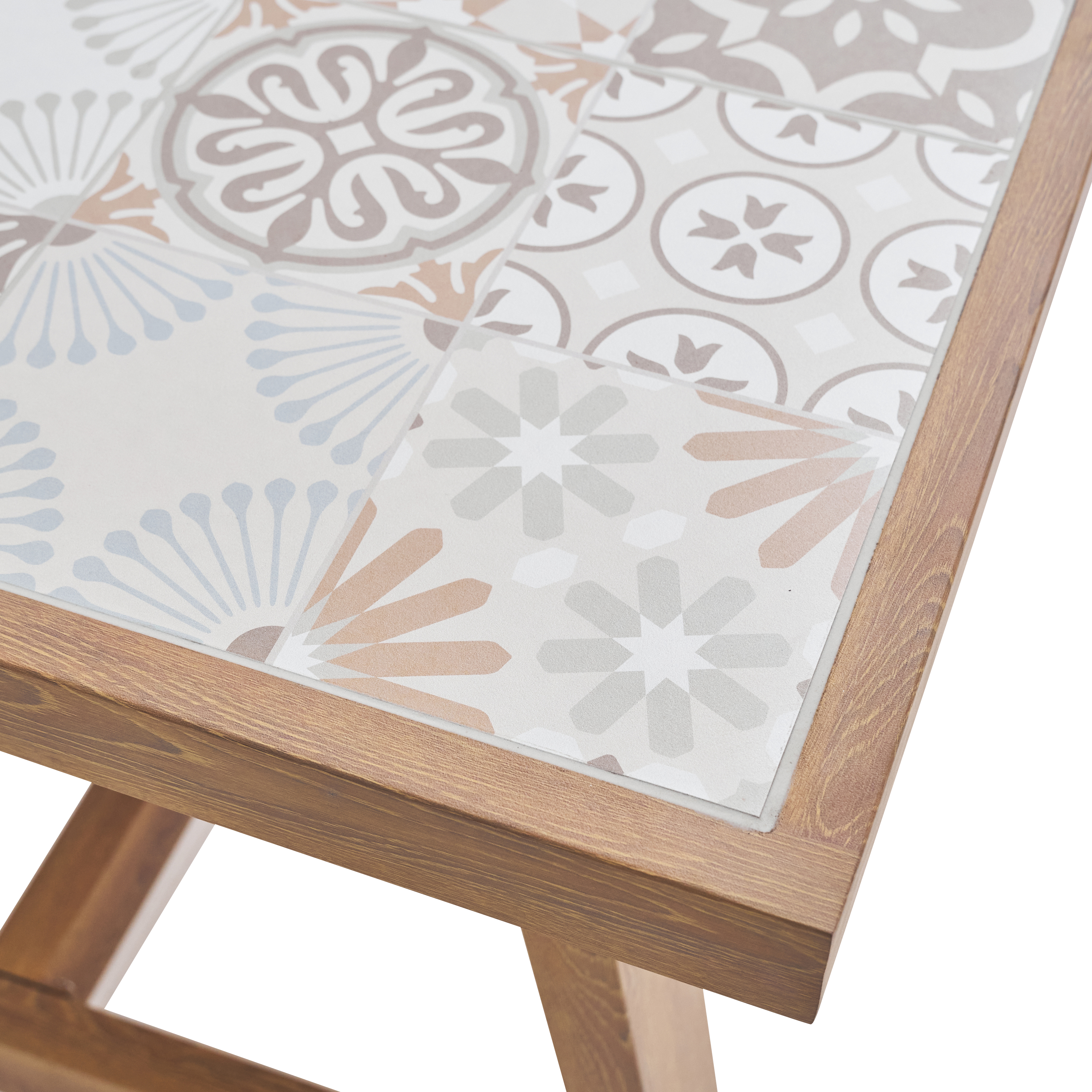Mesa fixa imitação madeira com tampo cerâmico 187x96 cm Naterial Gaia - 12