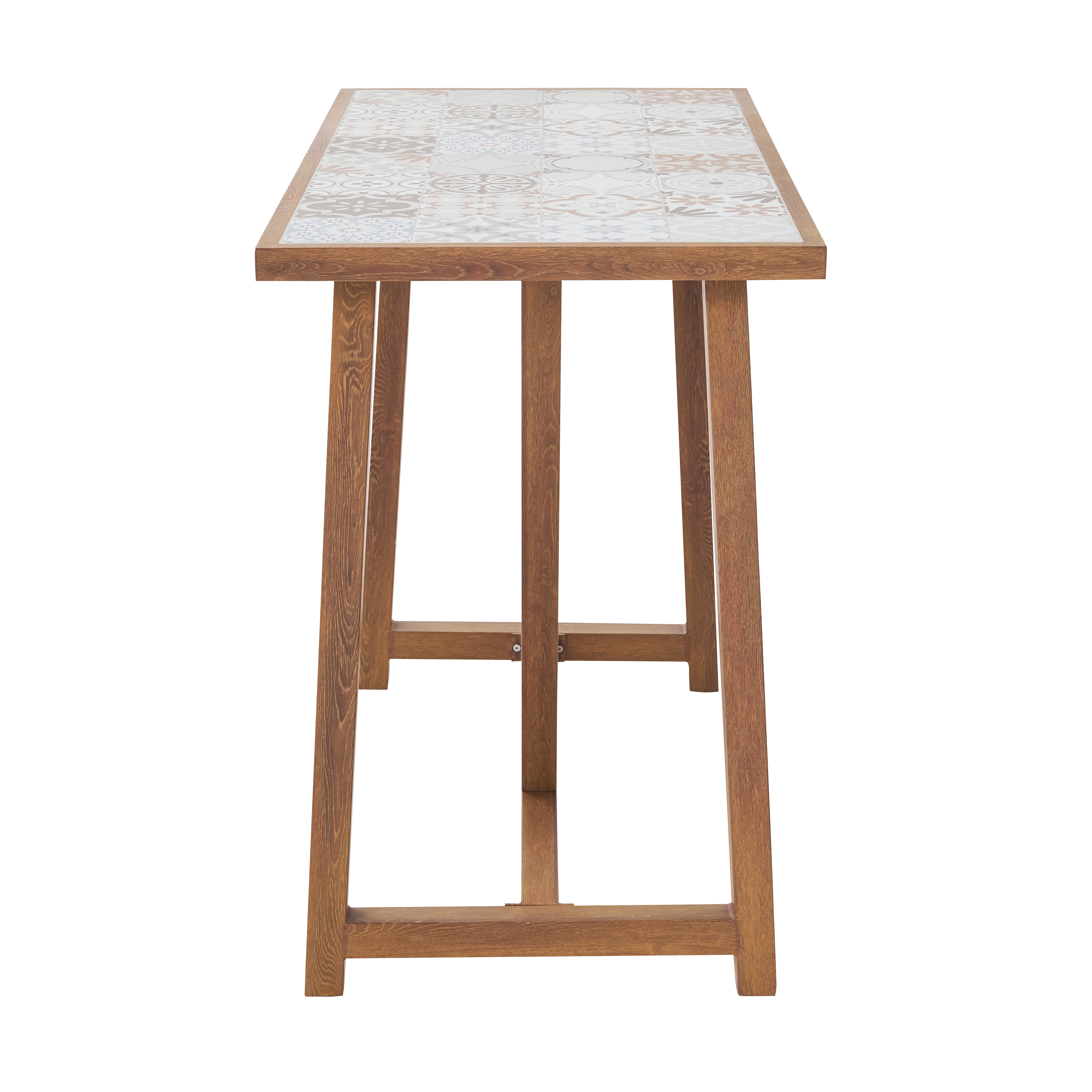 Mesa de jardín de comedor de aluminio Gaia marrón de 65.5x100x126 cm - 6