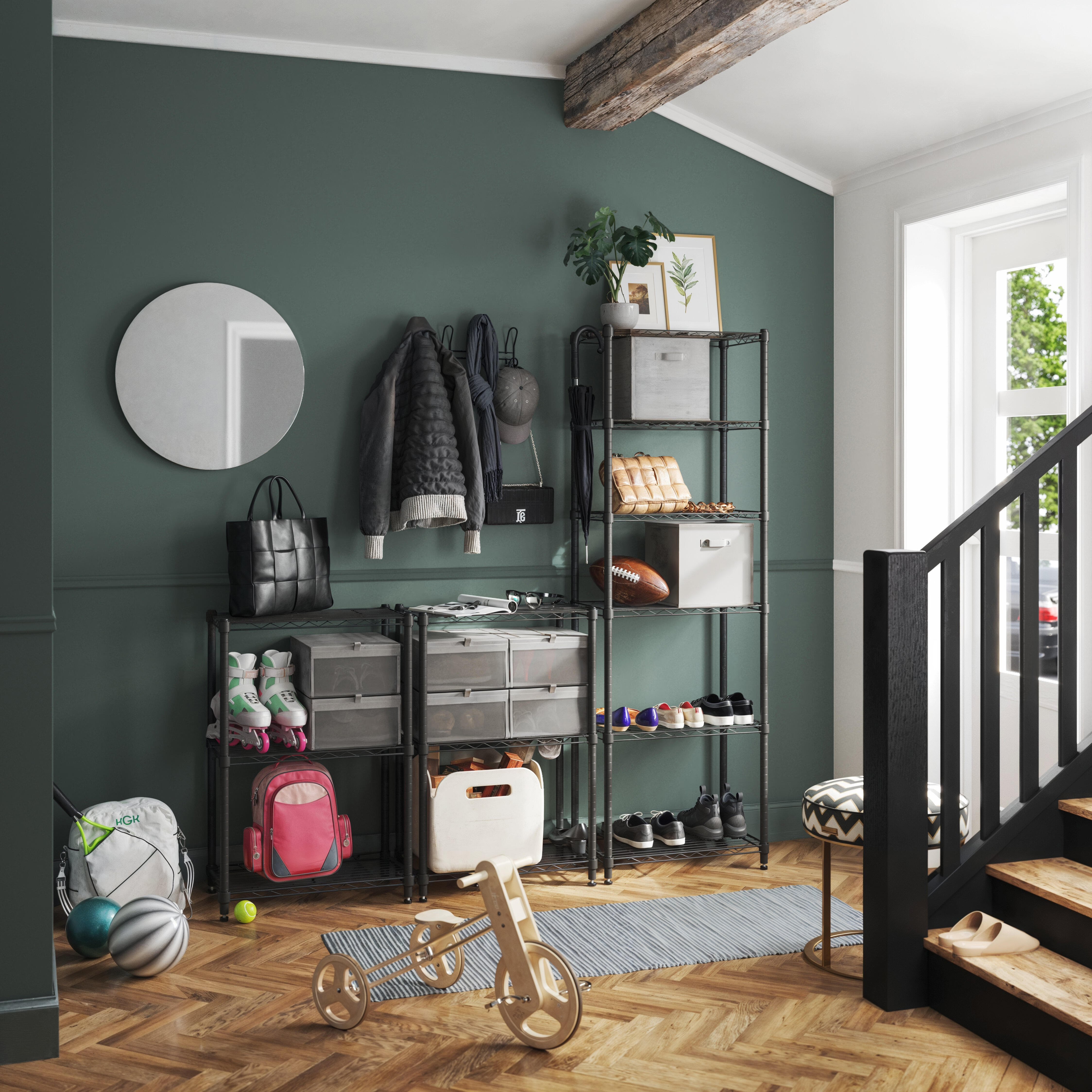 Estante cromada com 6 prateleiras preto 60x35x180 cm 50 kg Spaceo - 2