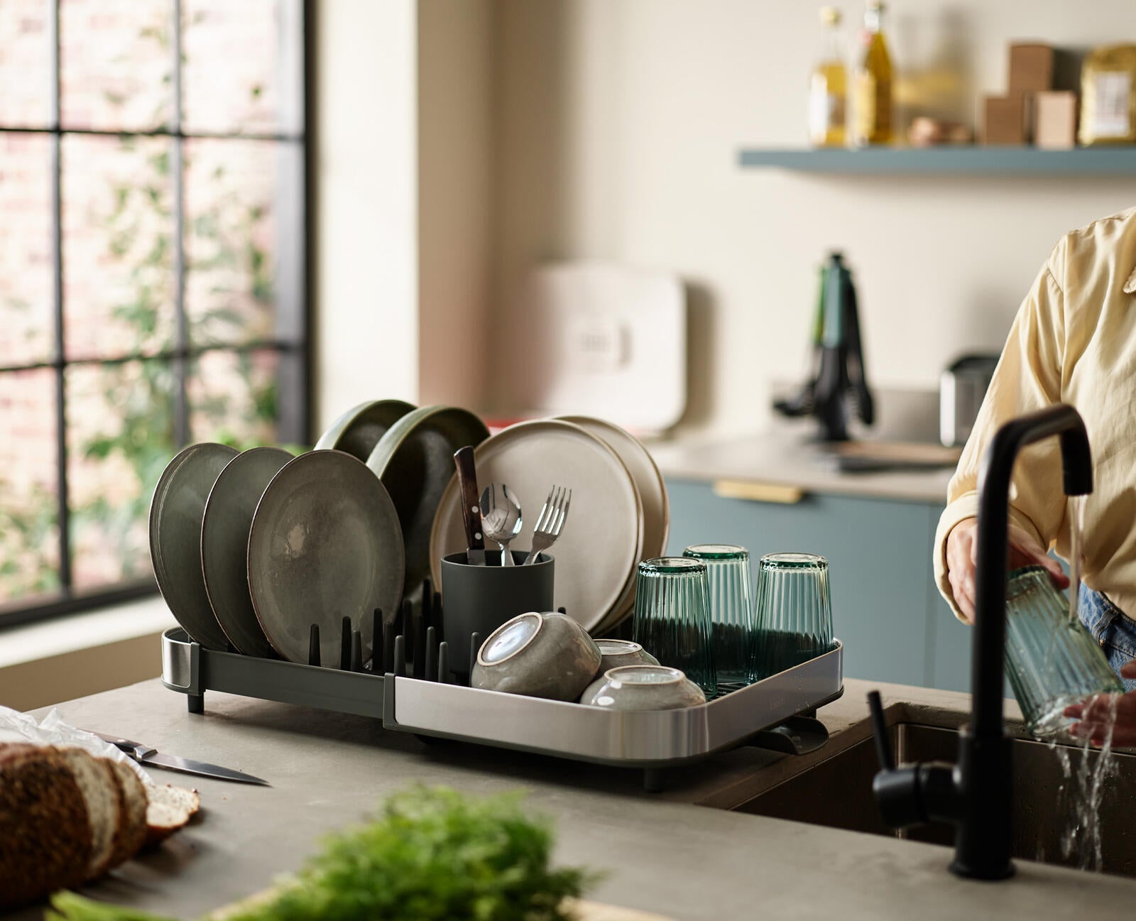 Égouttoir à vaisselle extensible JOSEPH JOSEPH acier gris clair 35 cm - 2