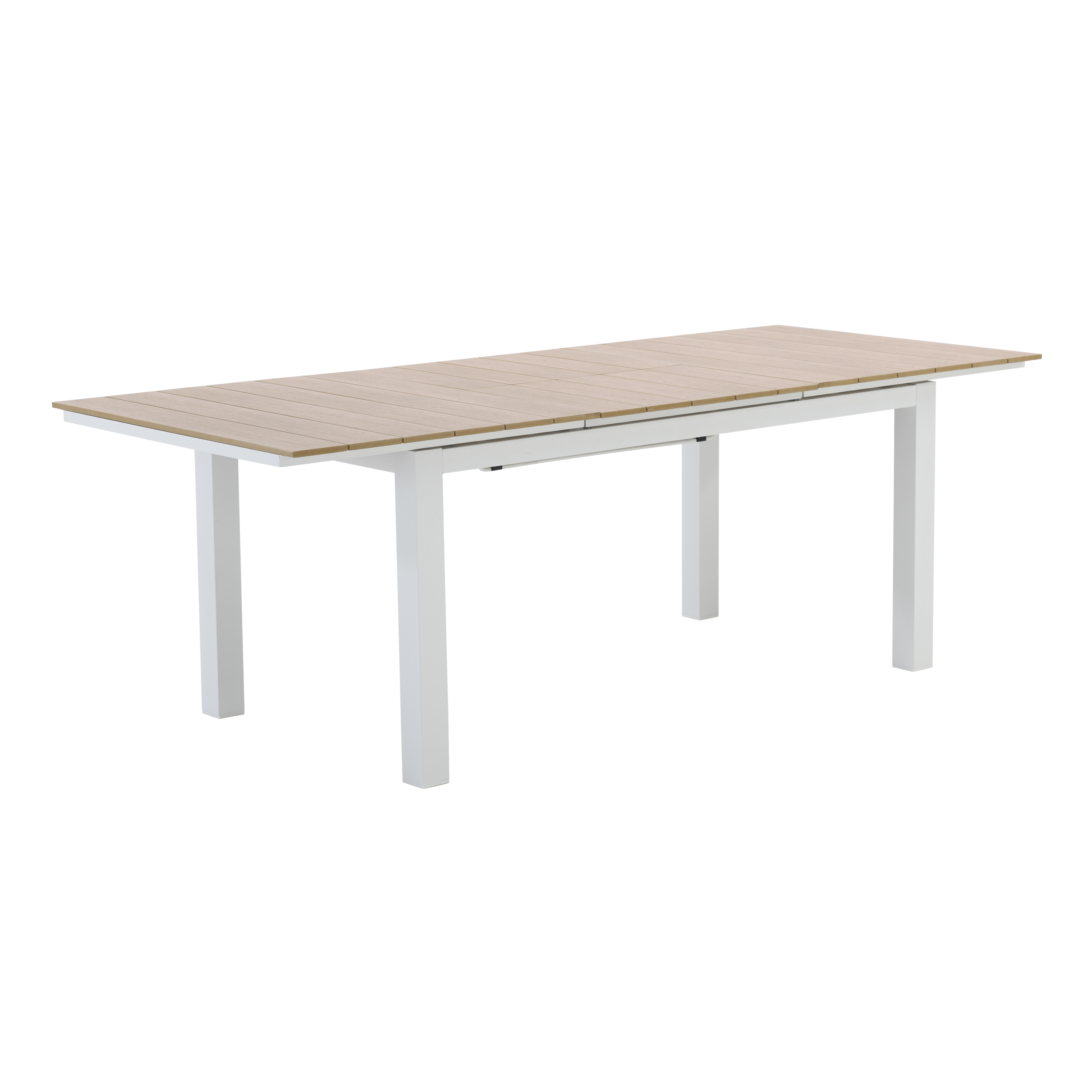 Mesa extensível madeira sintética e alumínio 156/220X90 cm branco Naterial Clara - 3