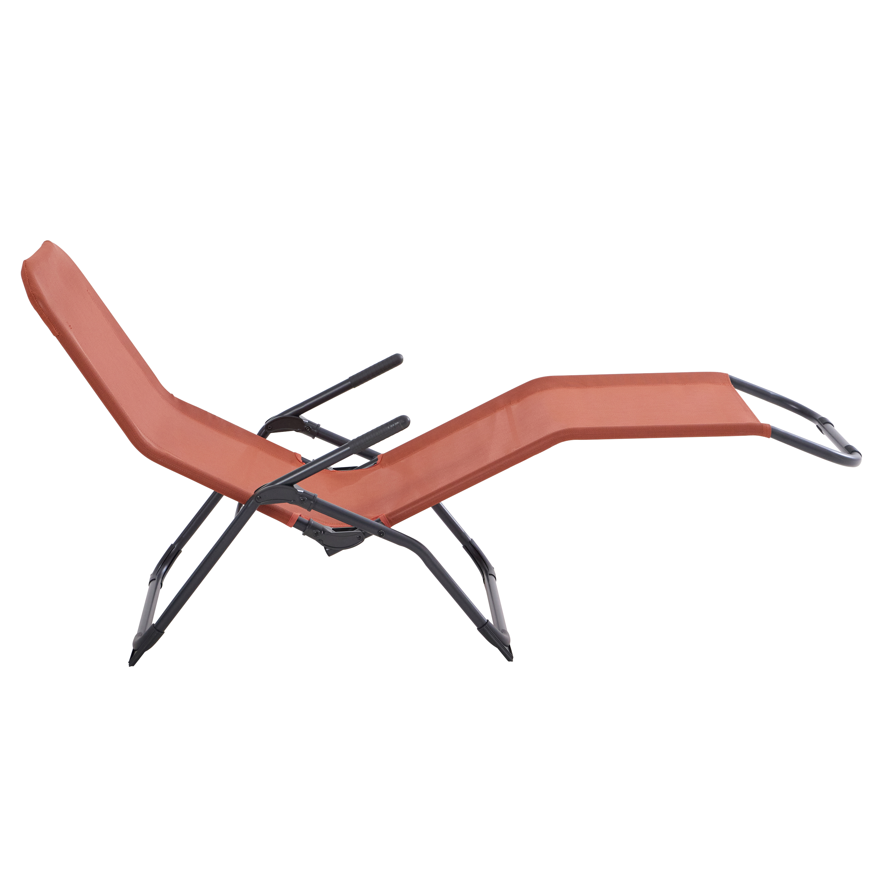 Lettino senza cuscino in acciaio rosso e seduta rosso - 3