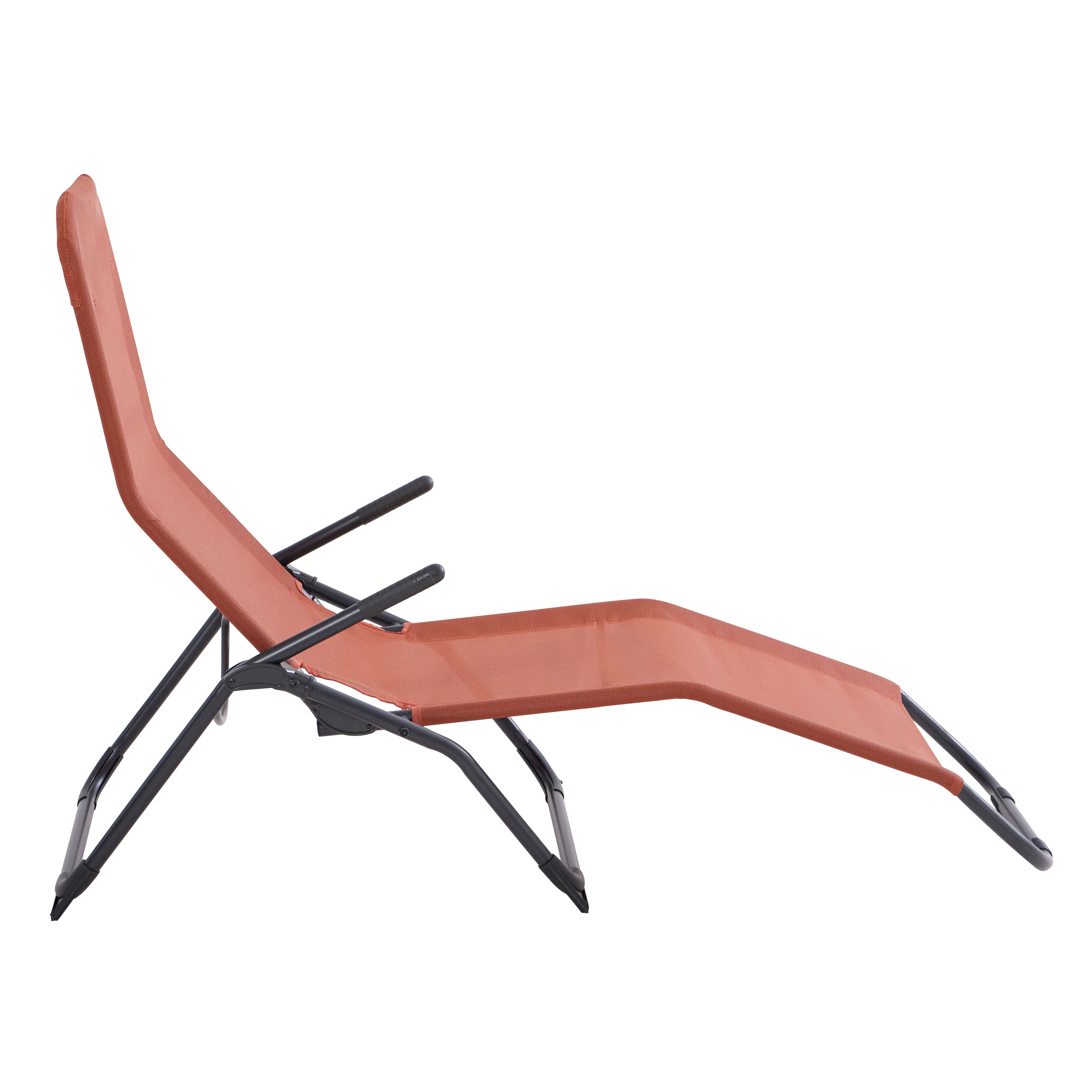 Lettino senza cuscino in acciaio rosso e seduta rosso - 2