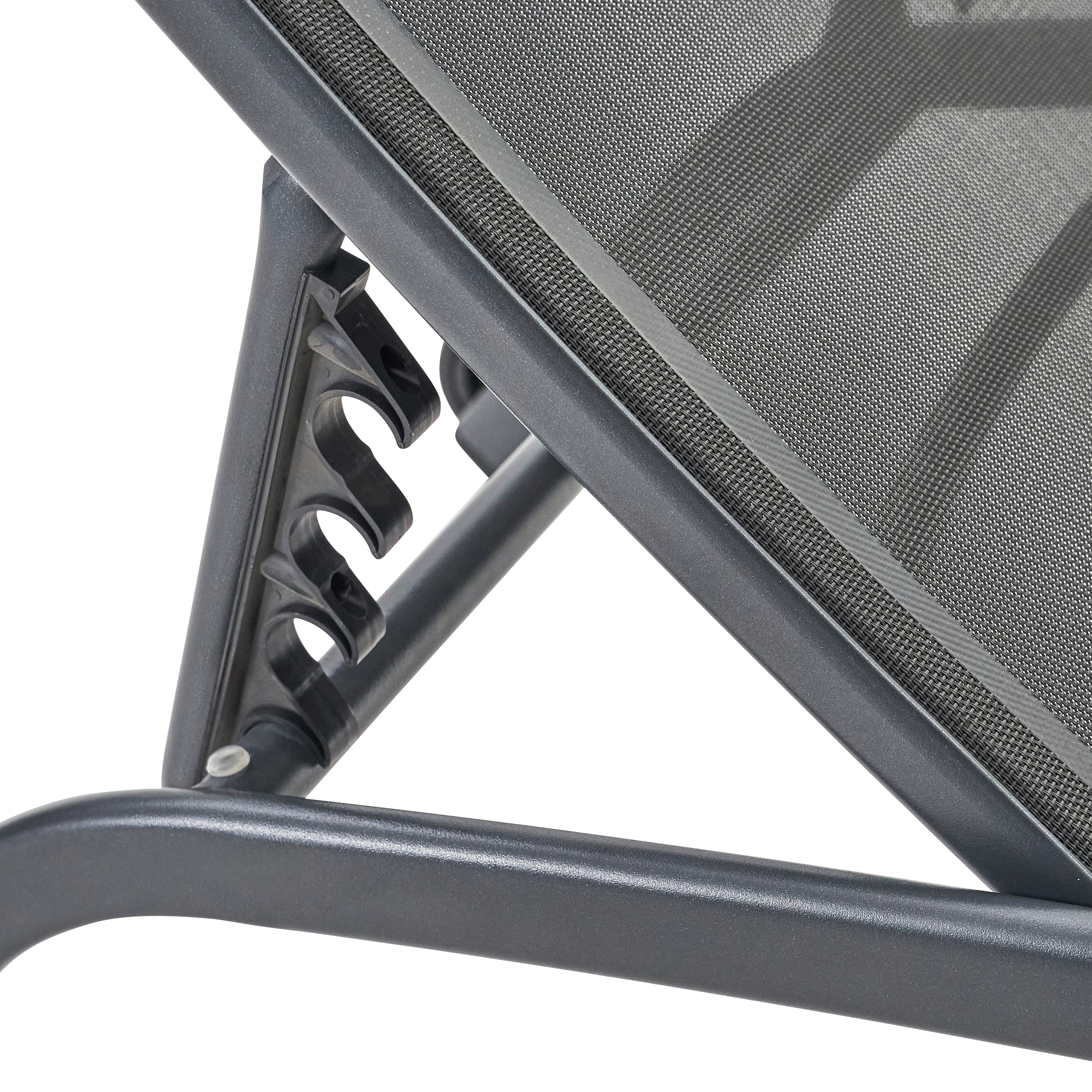 Lettino senza cuscino in acciaio grigio e seduta grigio - 11