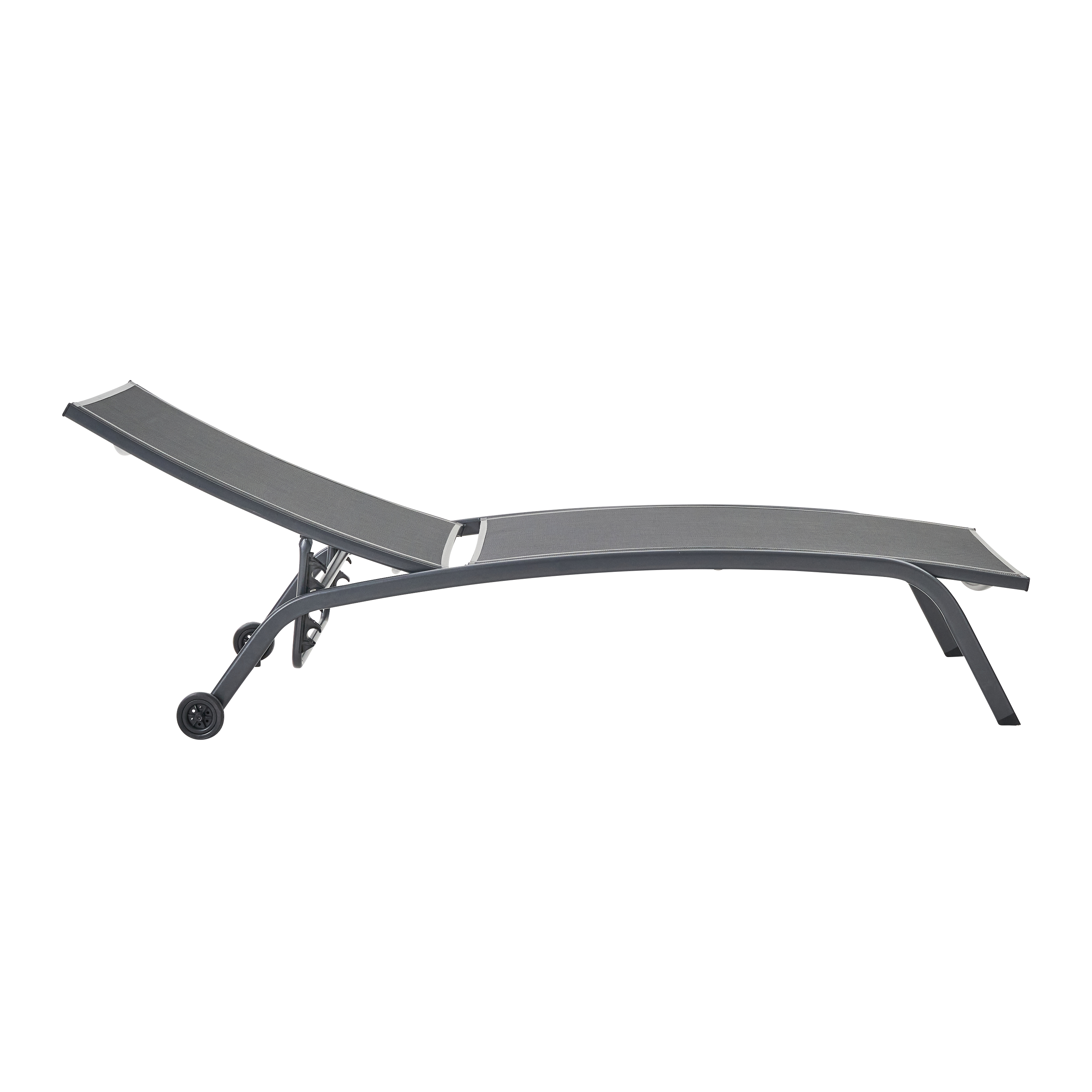 Lettino senza cuscino in acciaio grigio e seduta grigio - 3