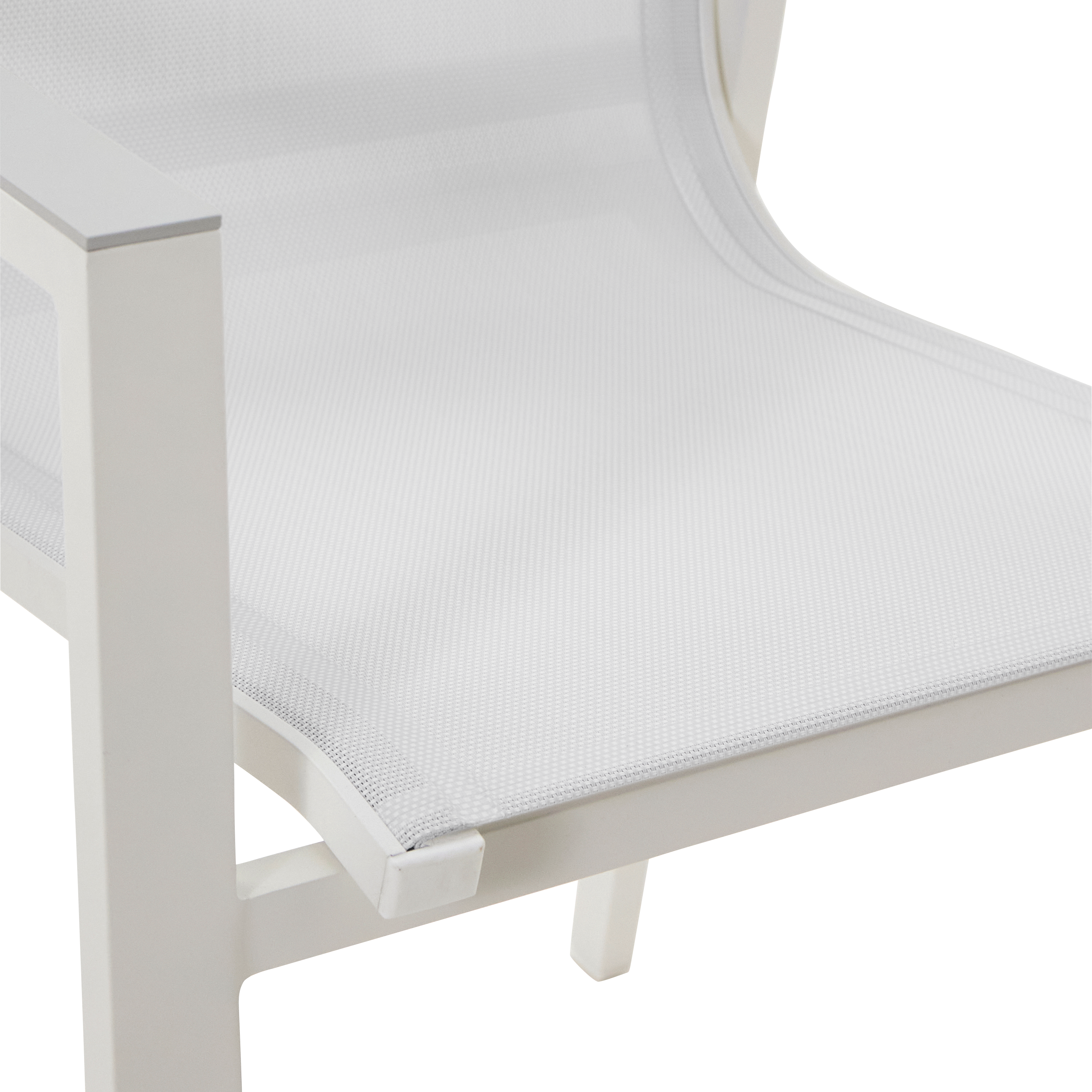 Sedia da giardino con braccioli Odyssea Gamma NATERIAL, struttura e seduta in textilene bianco - 7