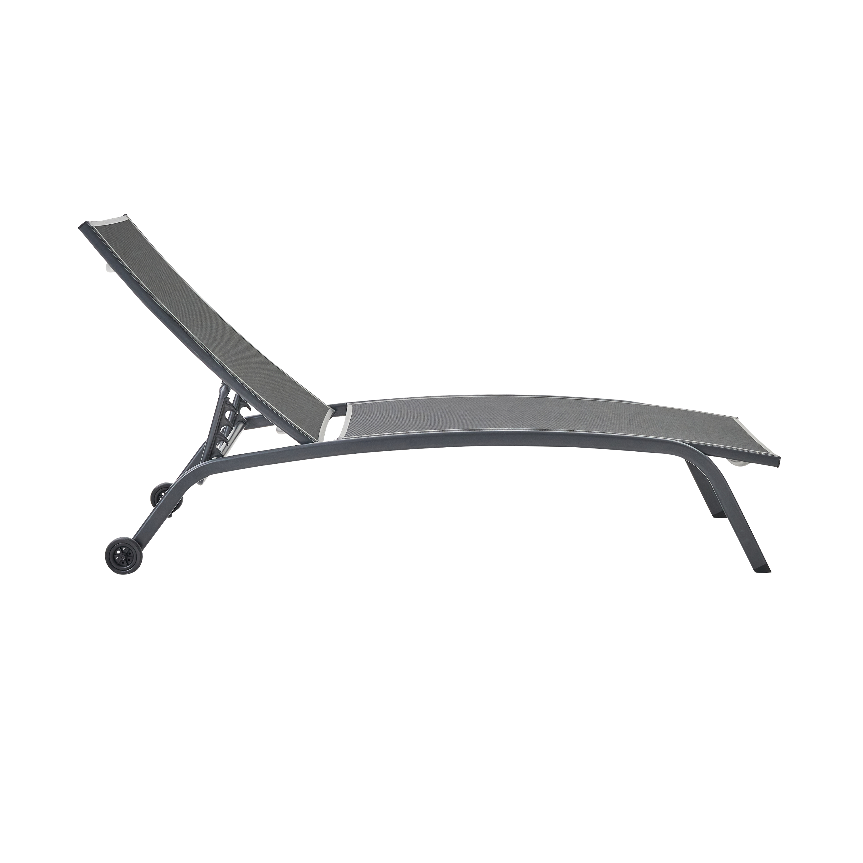 Lettino senza cuscino in acciaio grigio e seduta grigio - 5