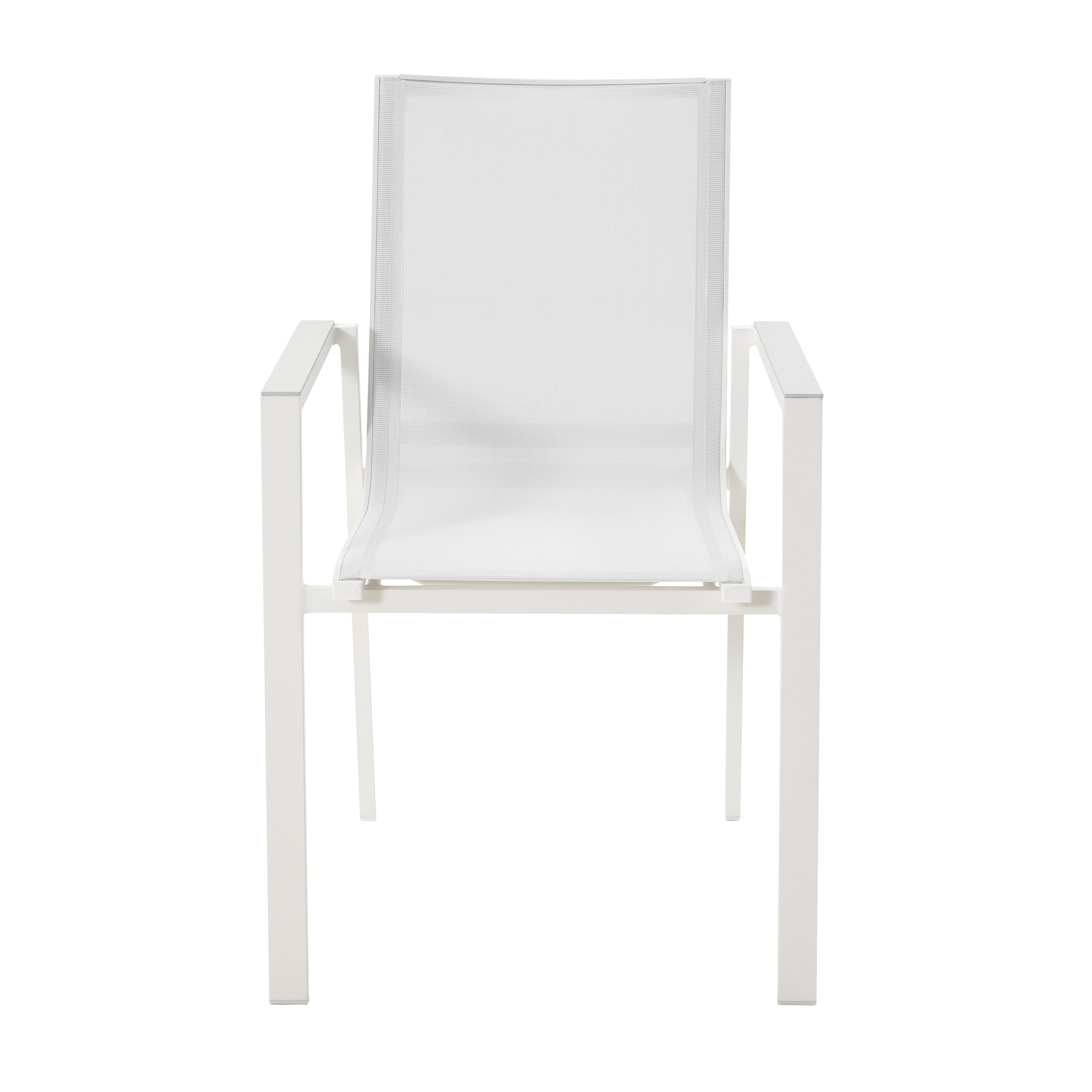 Sedia da giardino con braccioli Odyssea Gamma NATERIAL, struttura e seduta in textilene bianco - 4